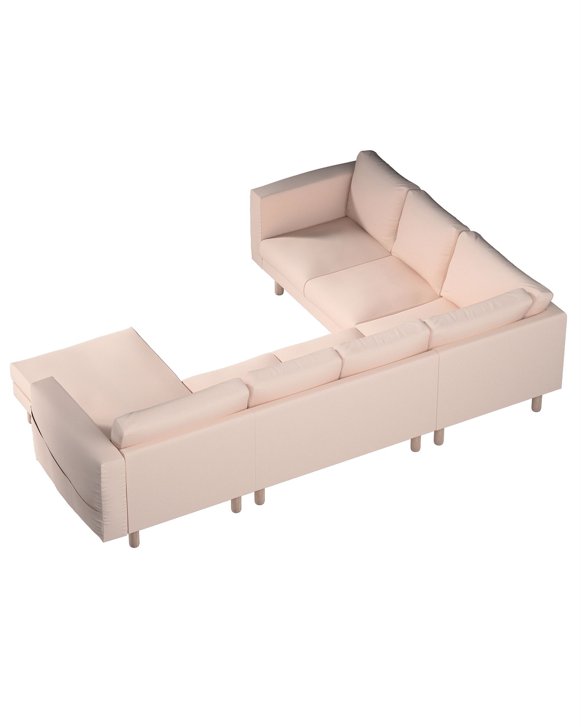 Norsborg trekk 5 seter hjørnesofa med sjeselong farge pink stoff grov (hover)