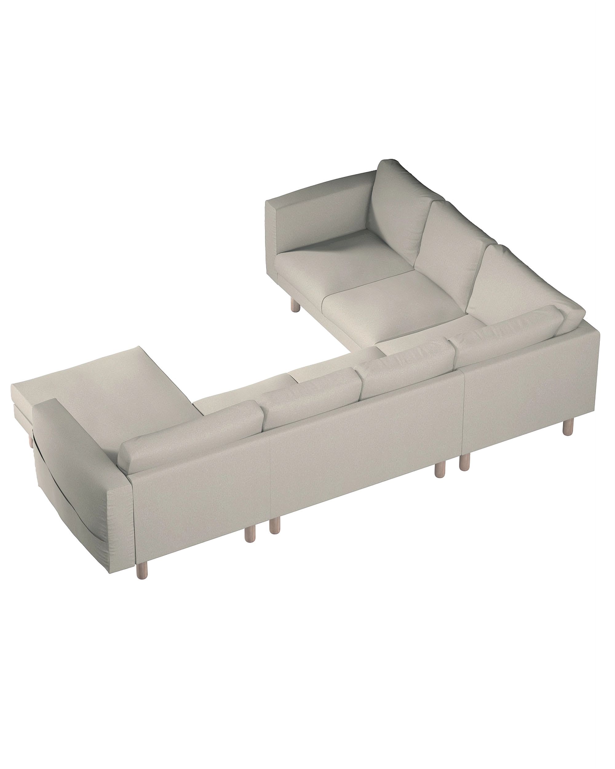 Norsborg trekk 5 seter hjørnesofa med sjeselong farge beige stoff grov (hover)