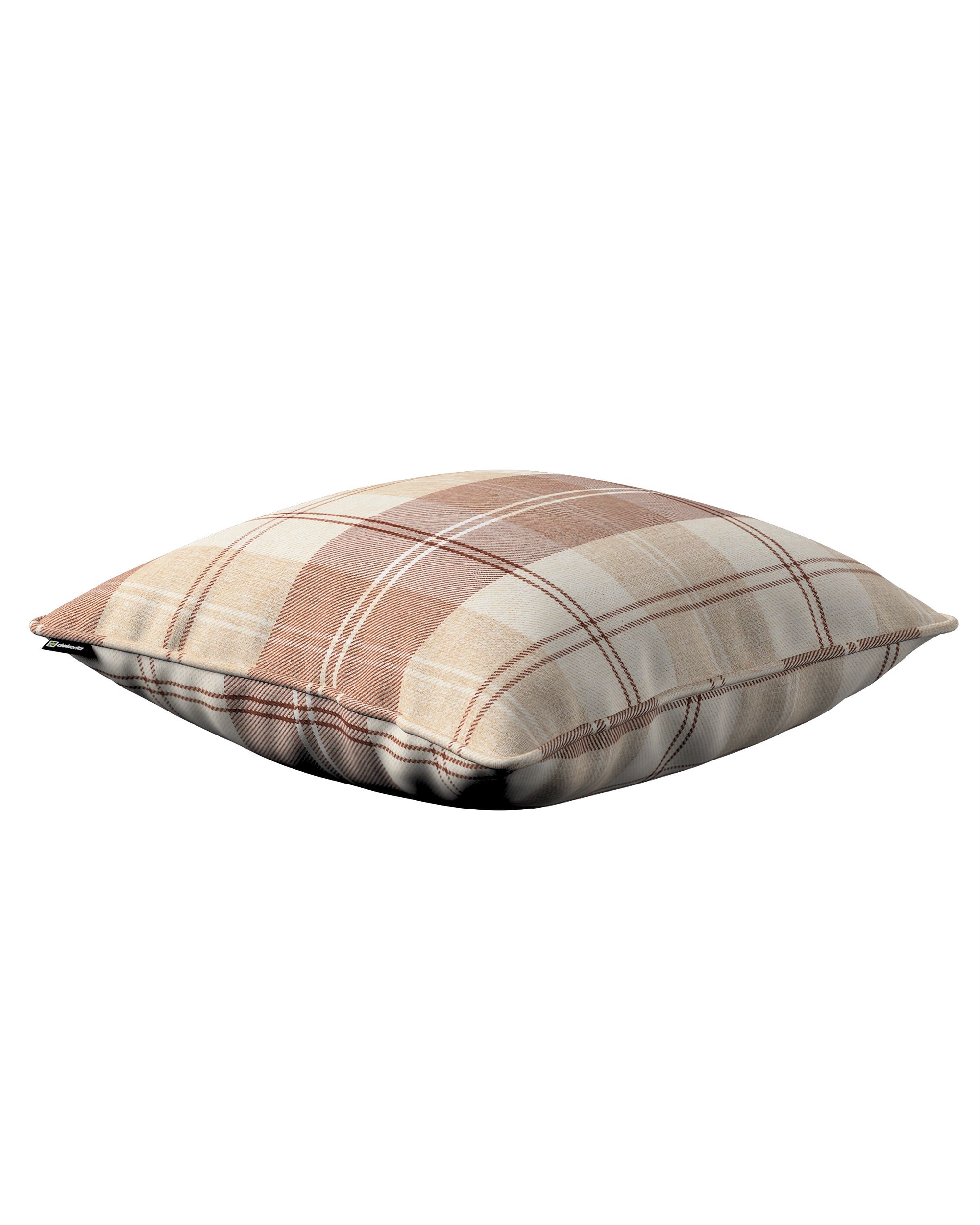 Putetrekk Gabi med kant farge beige stoff grov, mønstret (hover)
