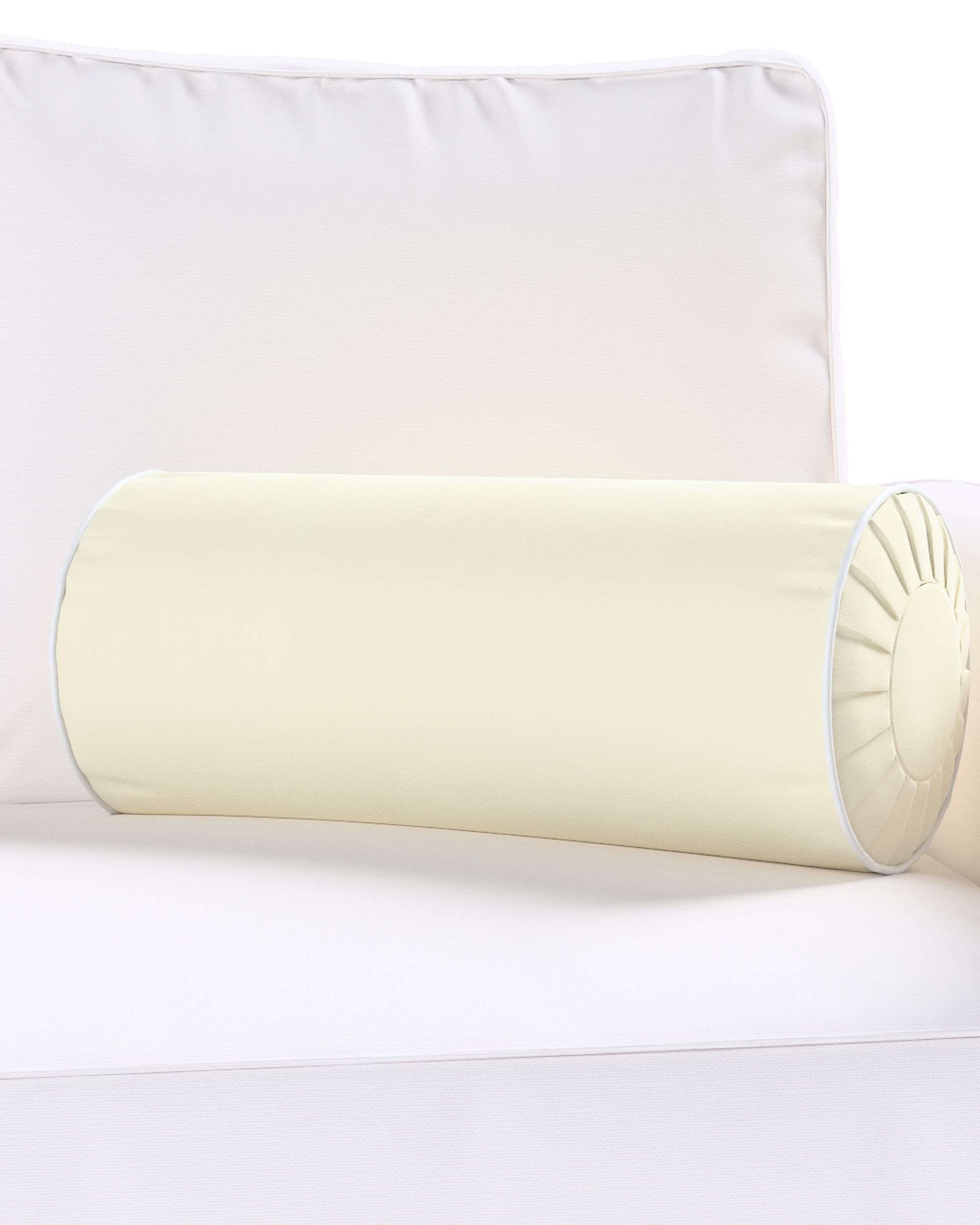 Sylinderpute med folder i velur farge krem stoff blank, velur (hover)