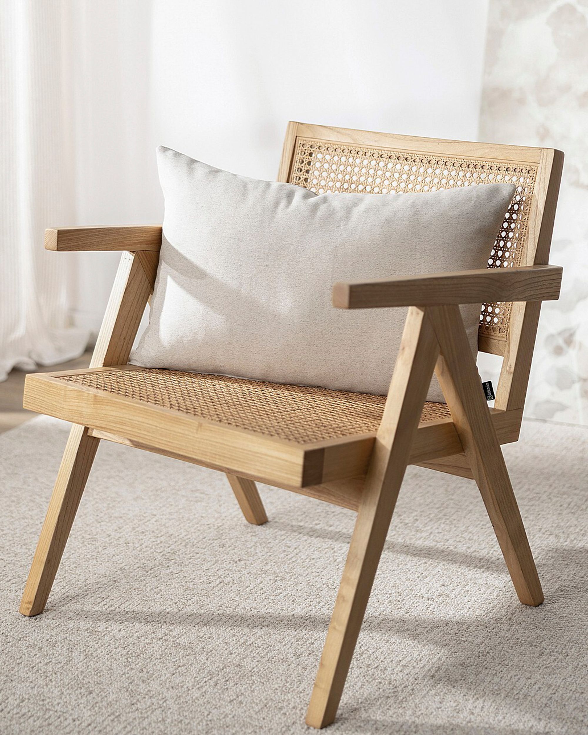 Putetrekk avlang farge beige stoff grov