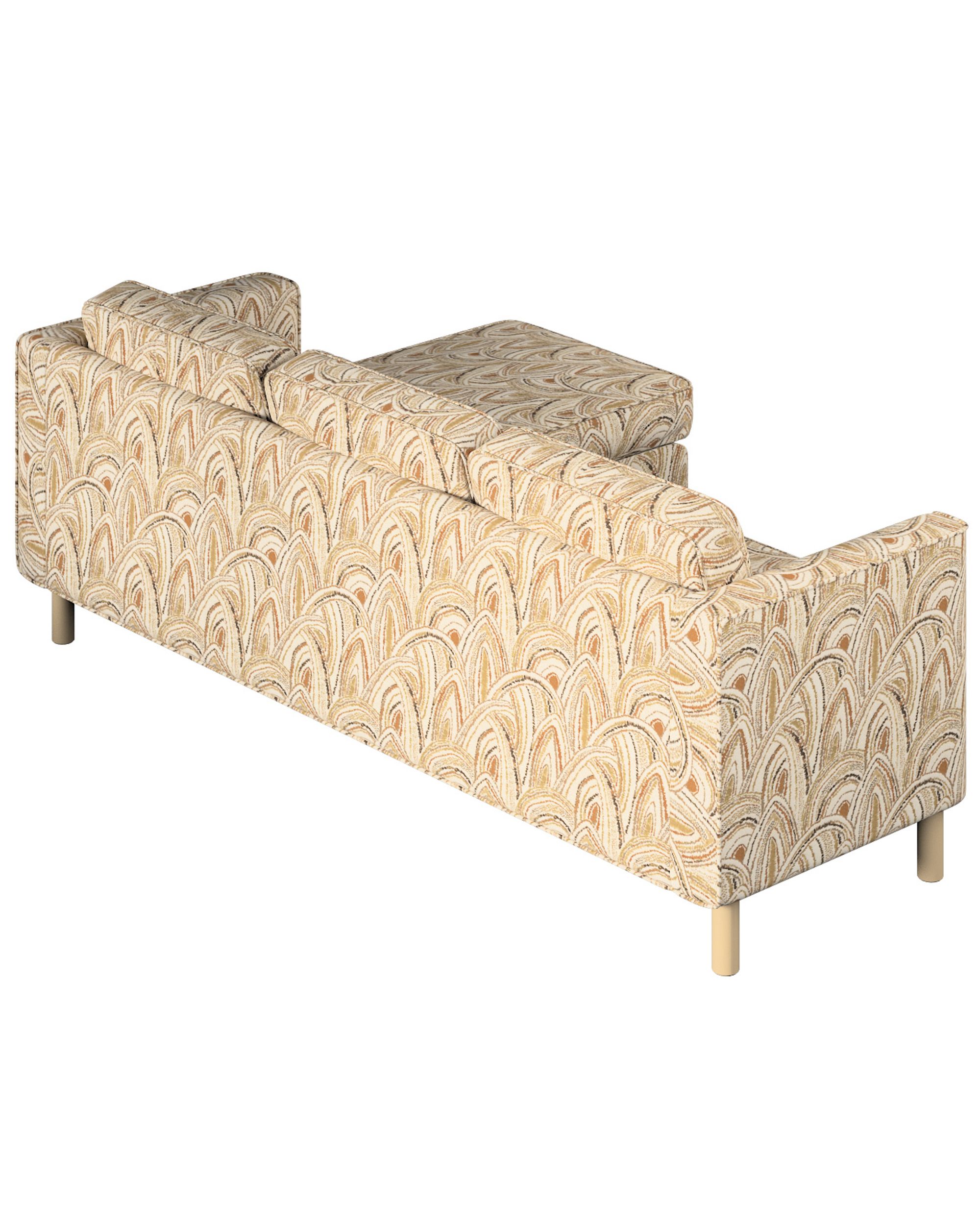 Pärup trekk 3 personer med sjeselong farge beige stoff grov, mønstret (hover)