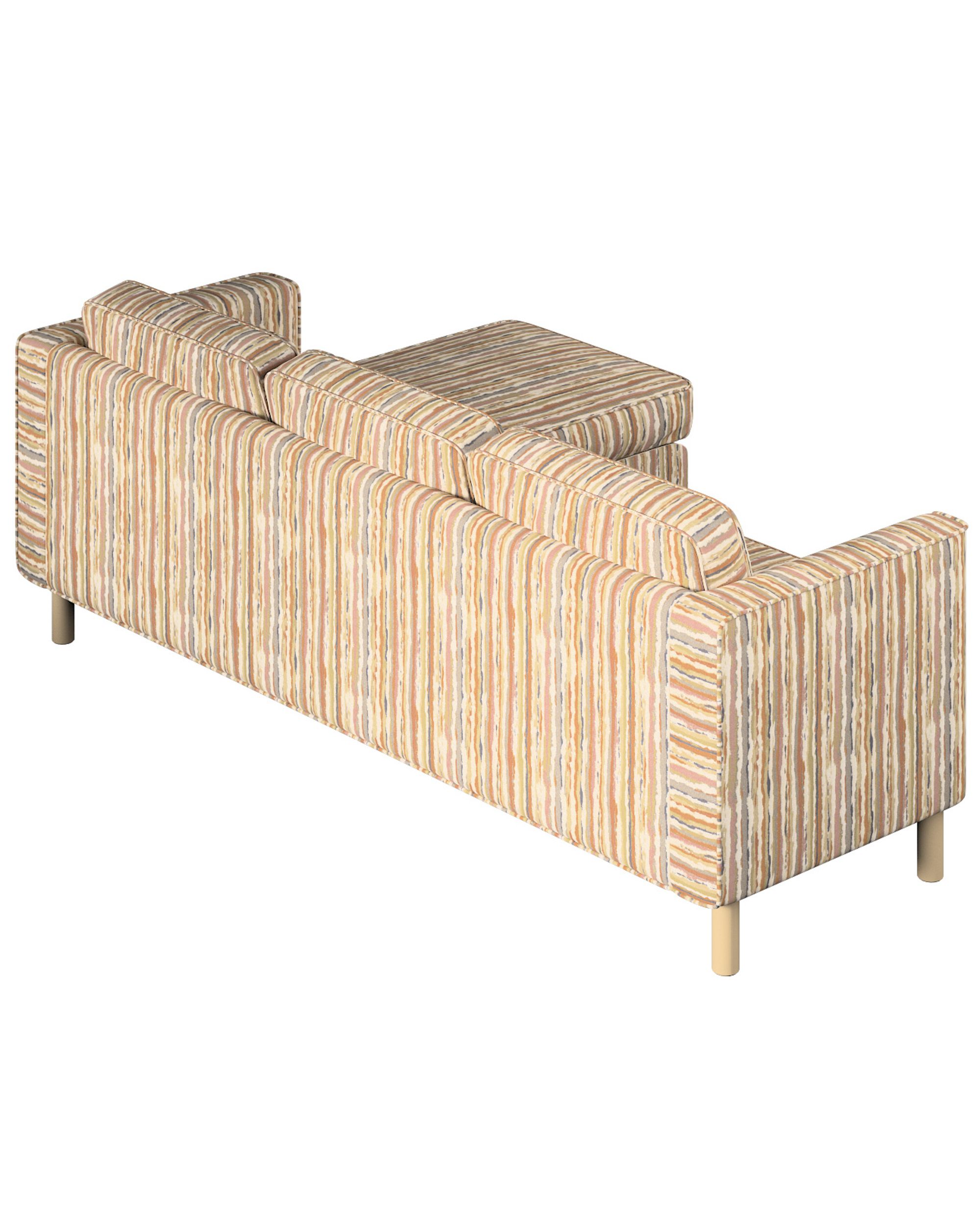 Pärup trekk 3 personer med sjeselong farge beige stoff grov, mønstret (hover)