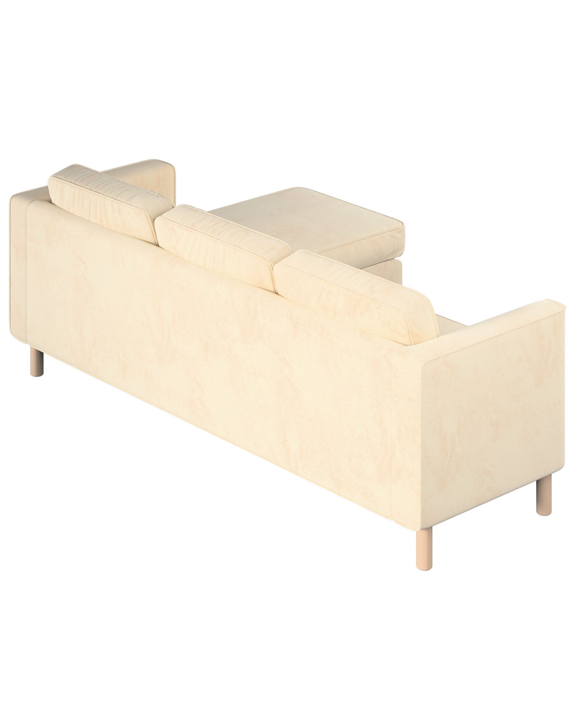 Pärup trekk 3 personer med sjeselong farge naturhvit stoff blank, velur (hover)