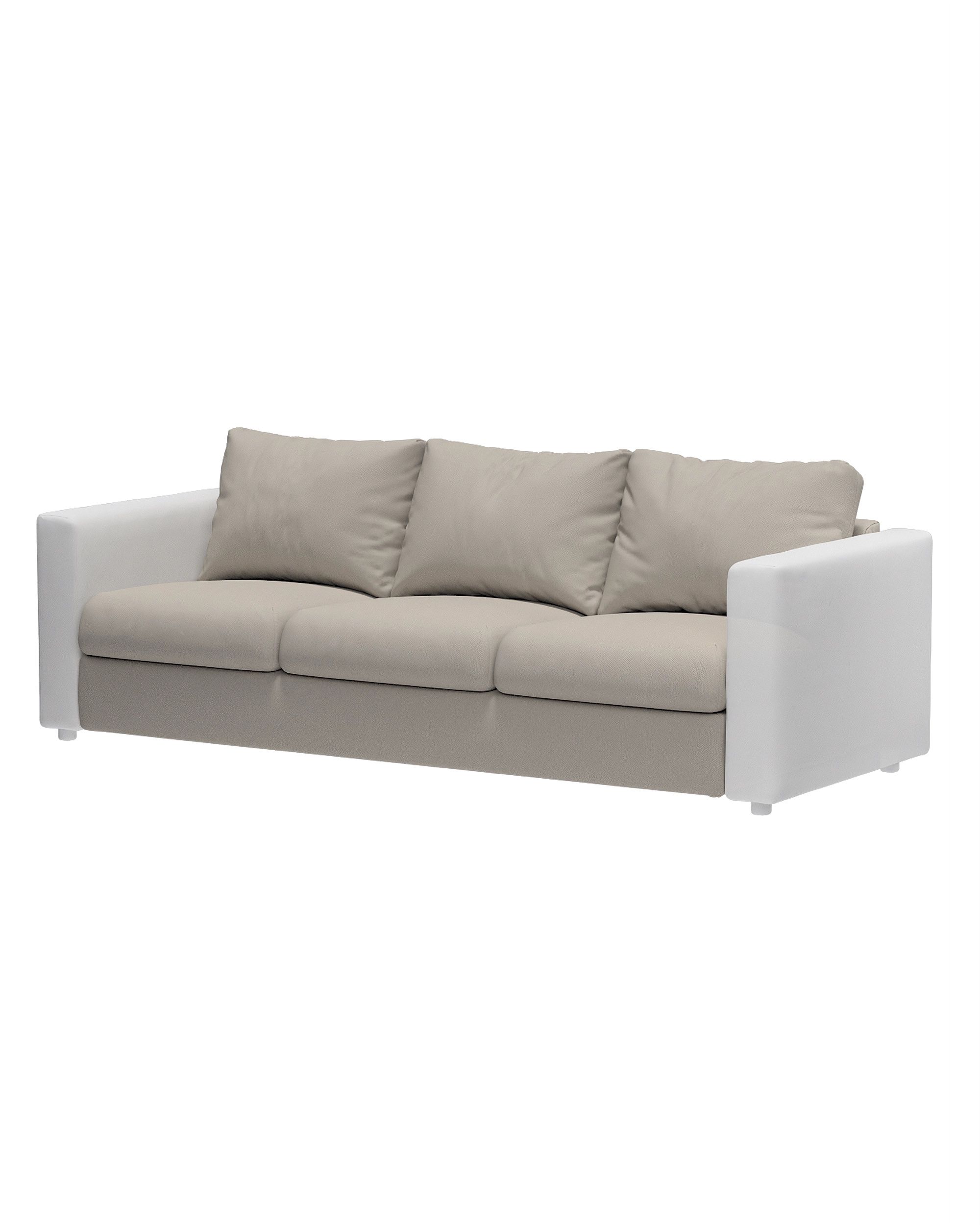 Vimle trekk 3-seters sofa u.armlene farge grå stoff grov