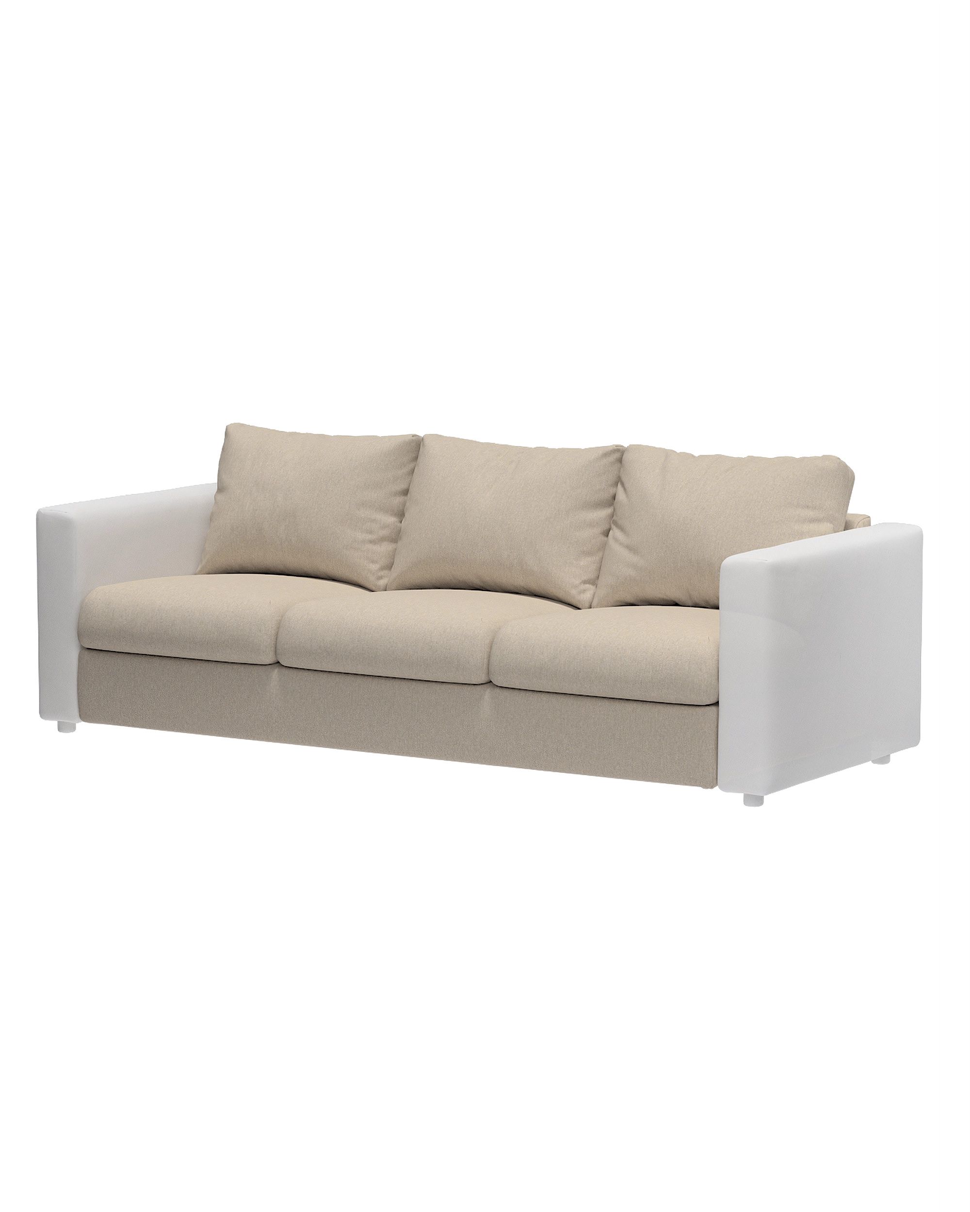 Vimle trekk 3-seters sofa u.armlene farge beige stoff grov