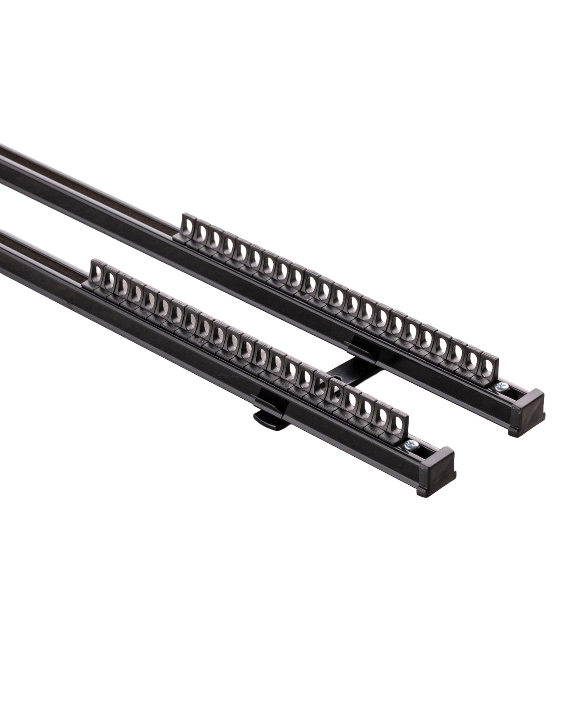 Dobbel gardin takskinne i aluminium 180cm sort