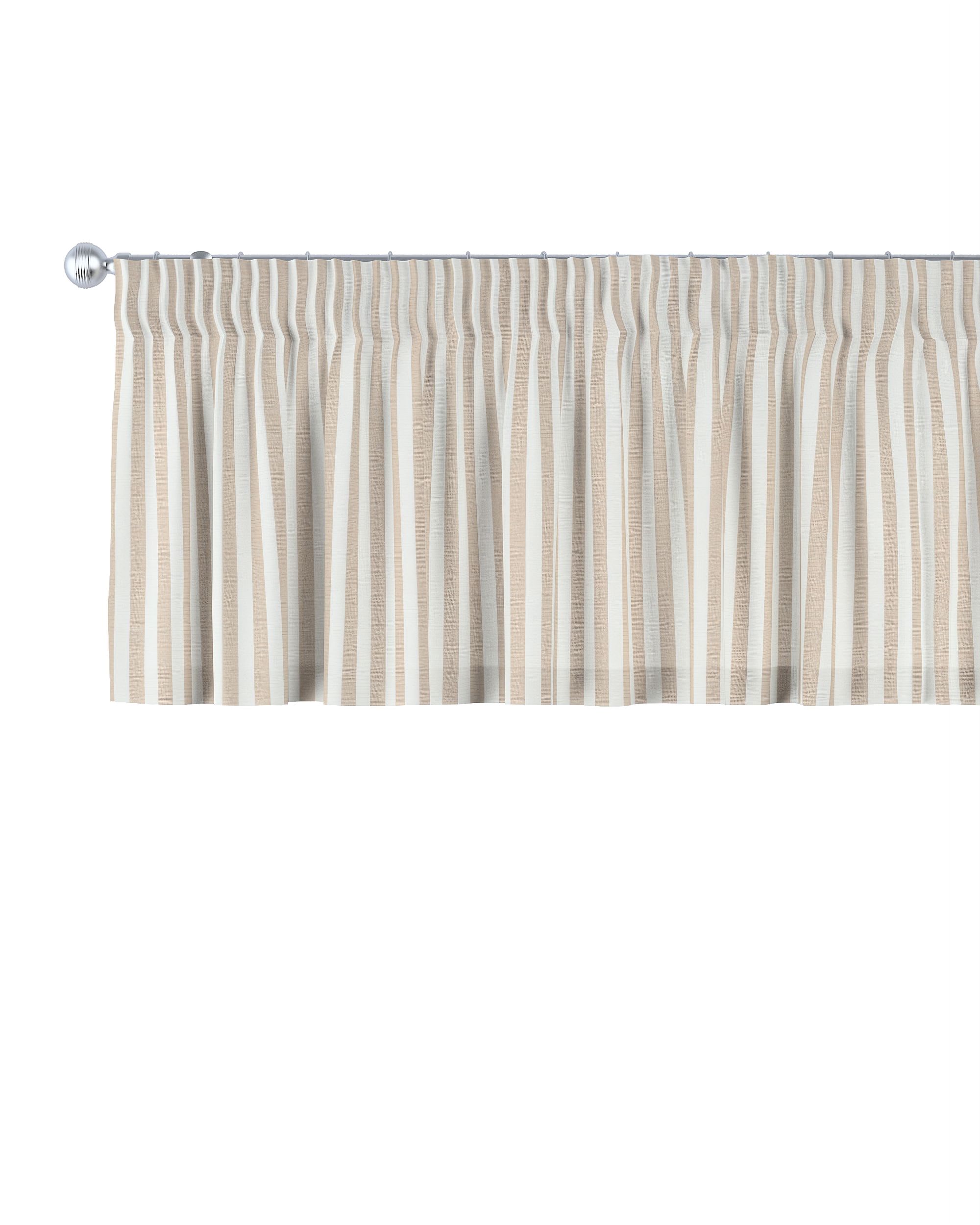 Gardinkappe med rynkebånd og løpegang H40cm farge beige stoff mønstret