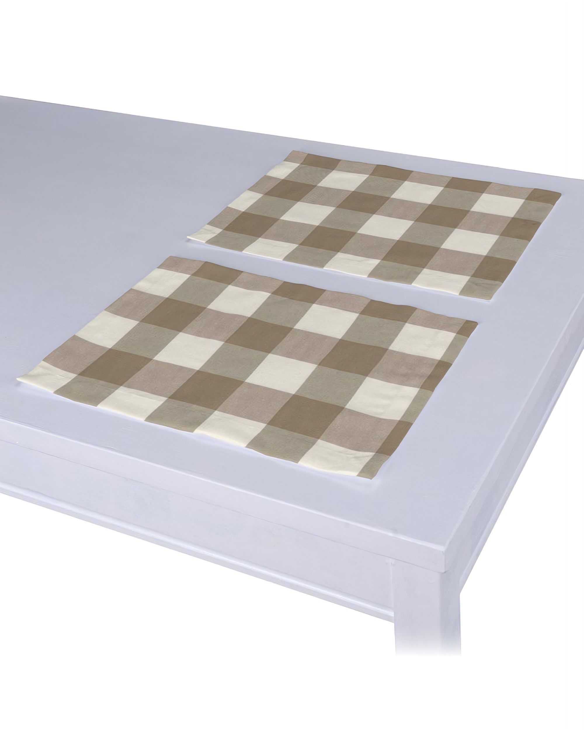 Spisebrikker 2 stk. farge beige stoff mønstret