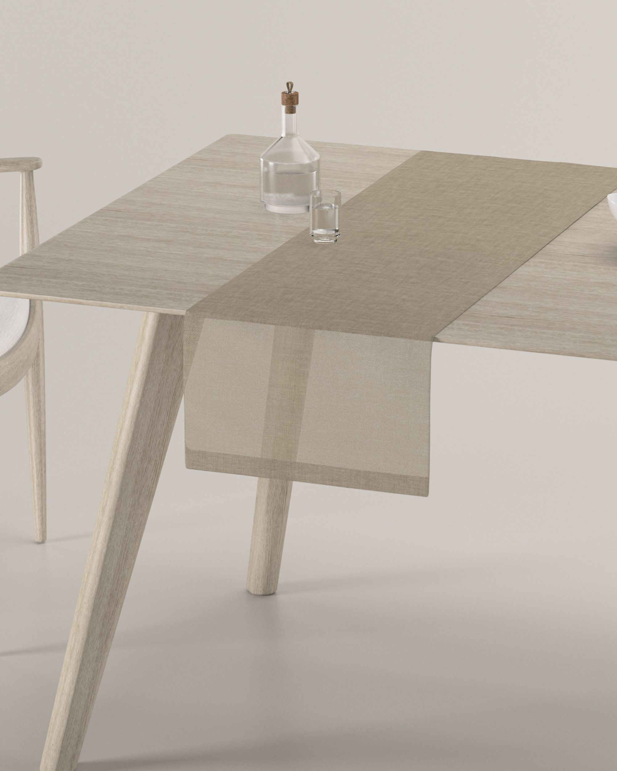 Bordløper - Dinner for 2 farge beige stoff grov (hover)