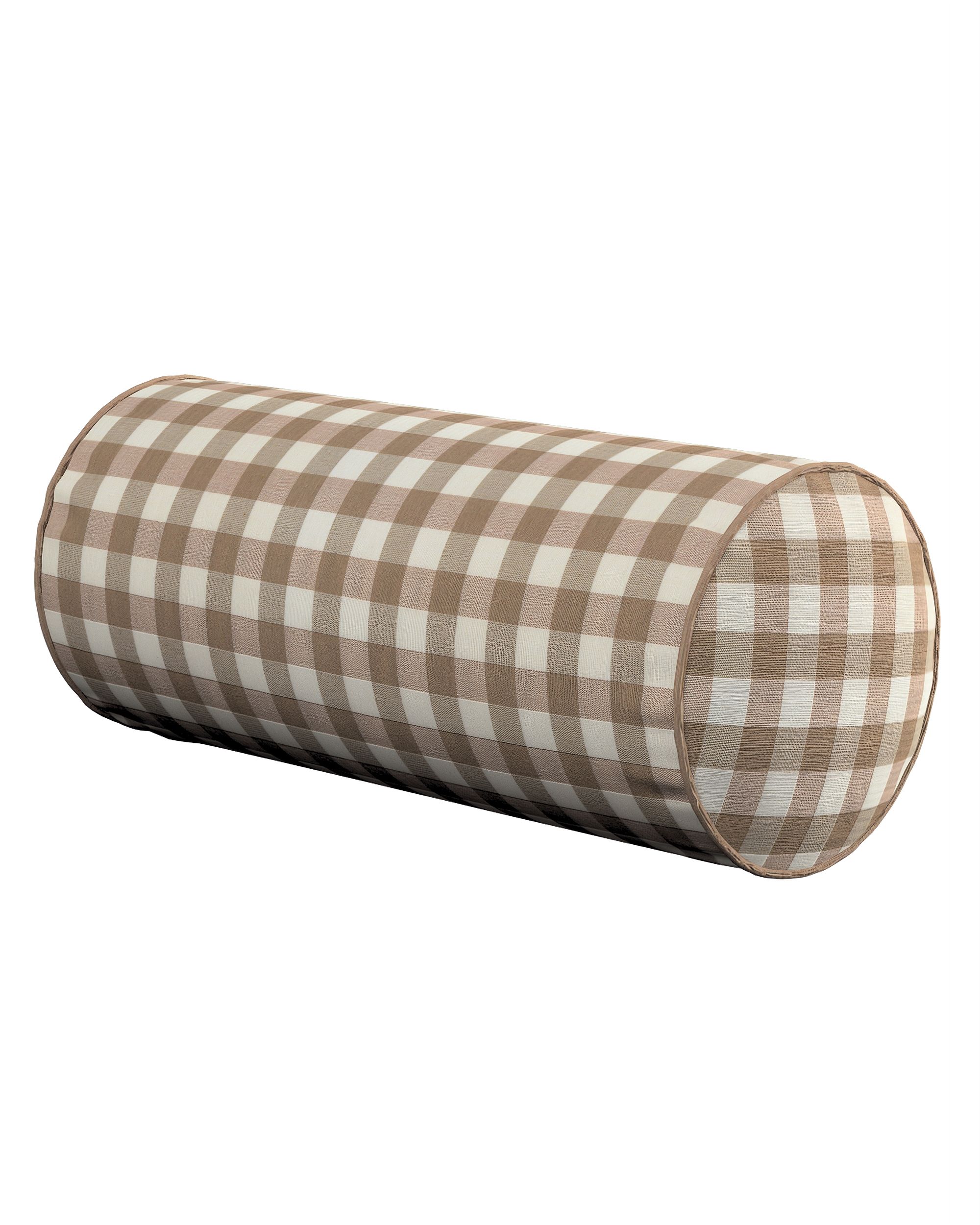 Sylinderpute farge beige stoff mønstret