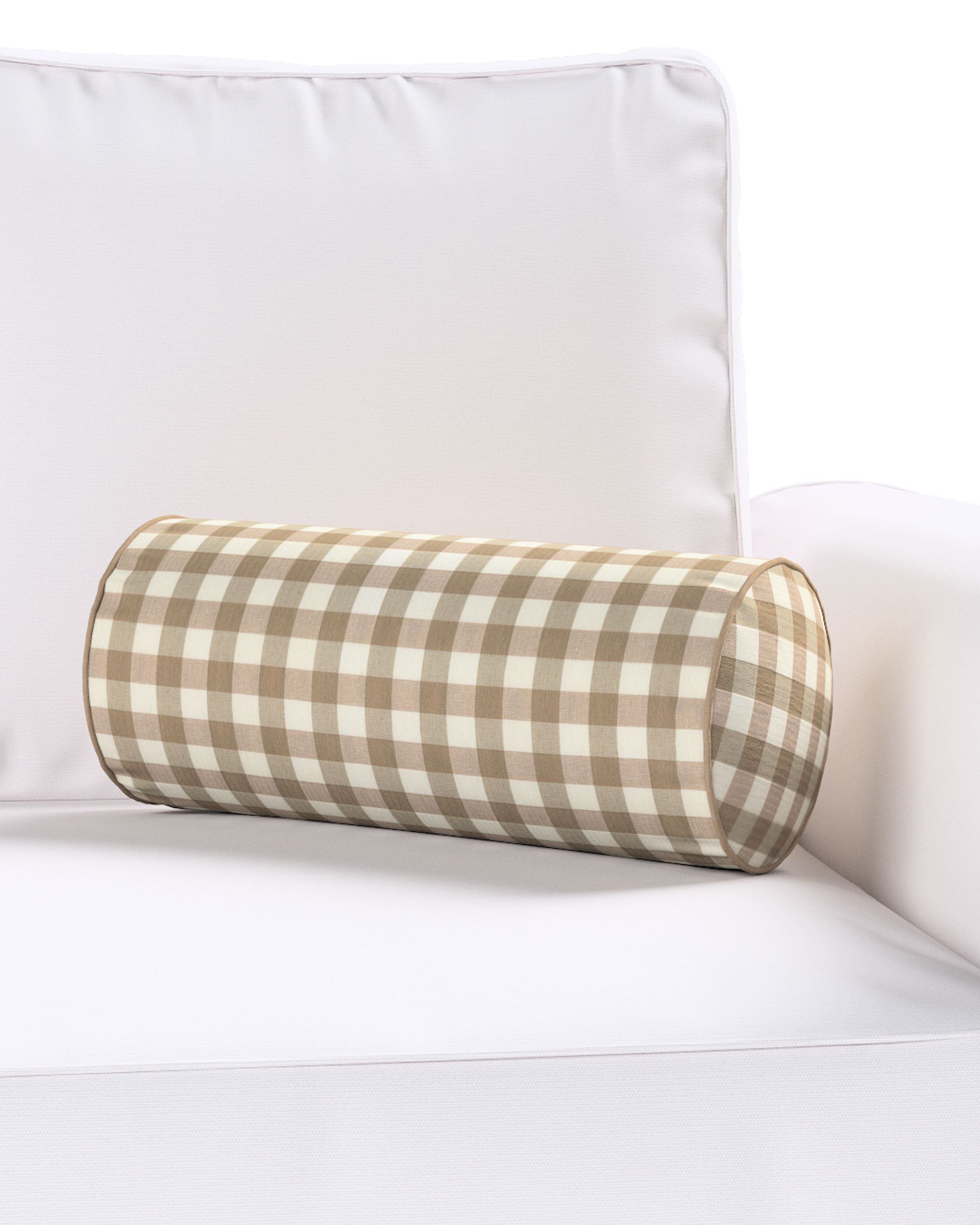 Sylinderpute farge beige stoff mønstret (hover)