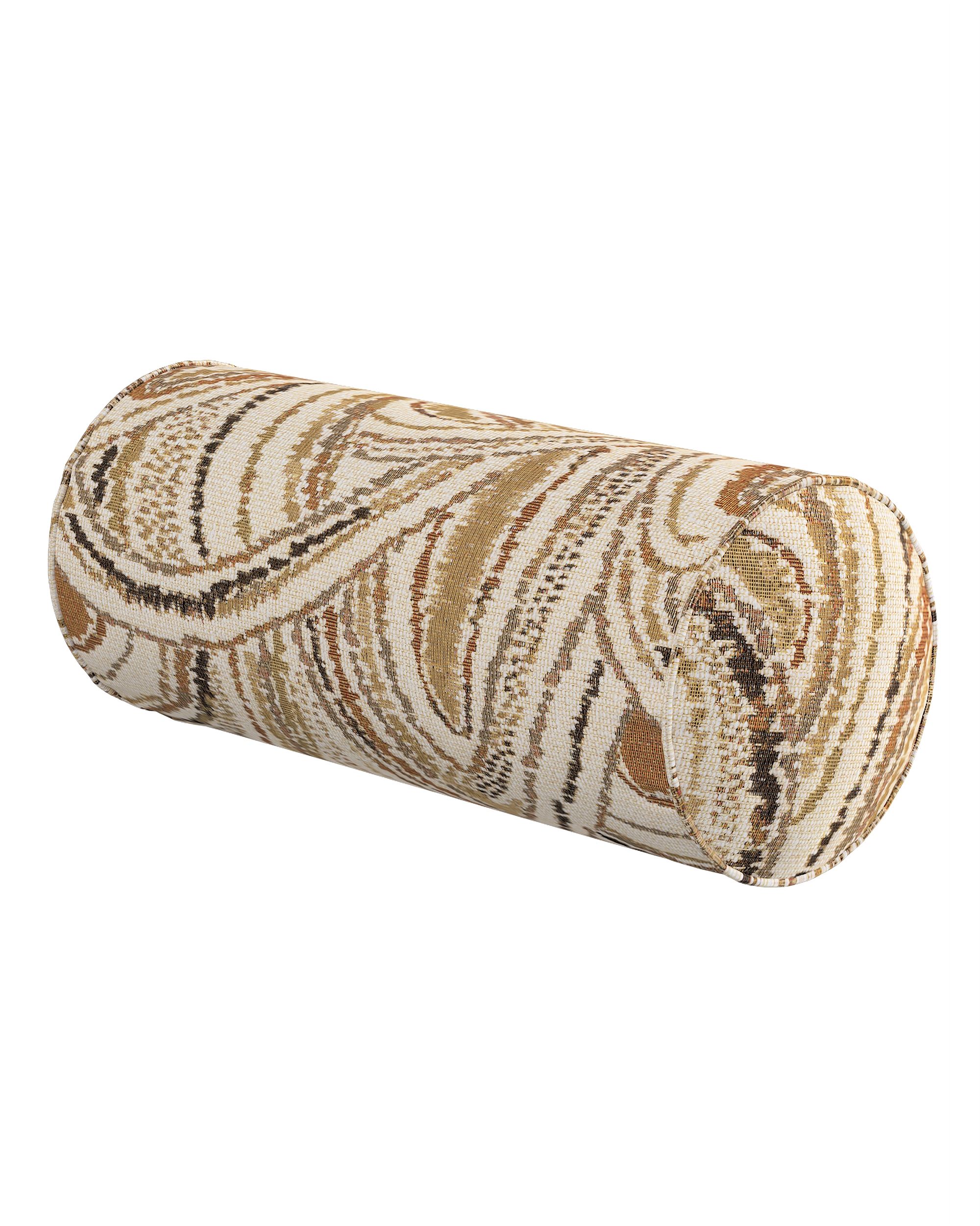 Sylinderpute farge beige stoff grov, mønstret