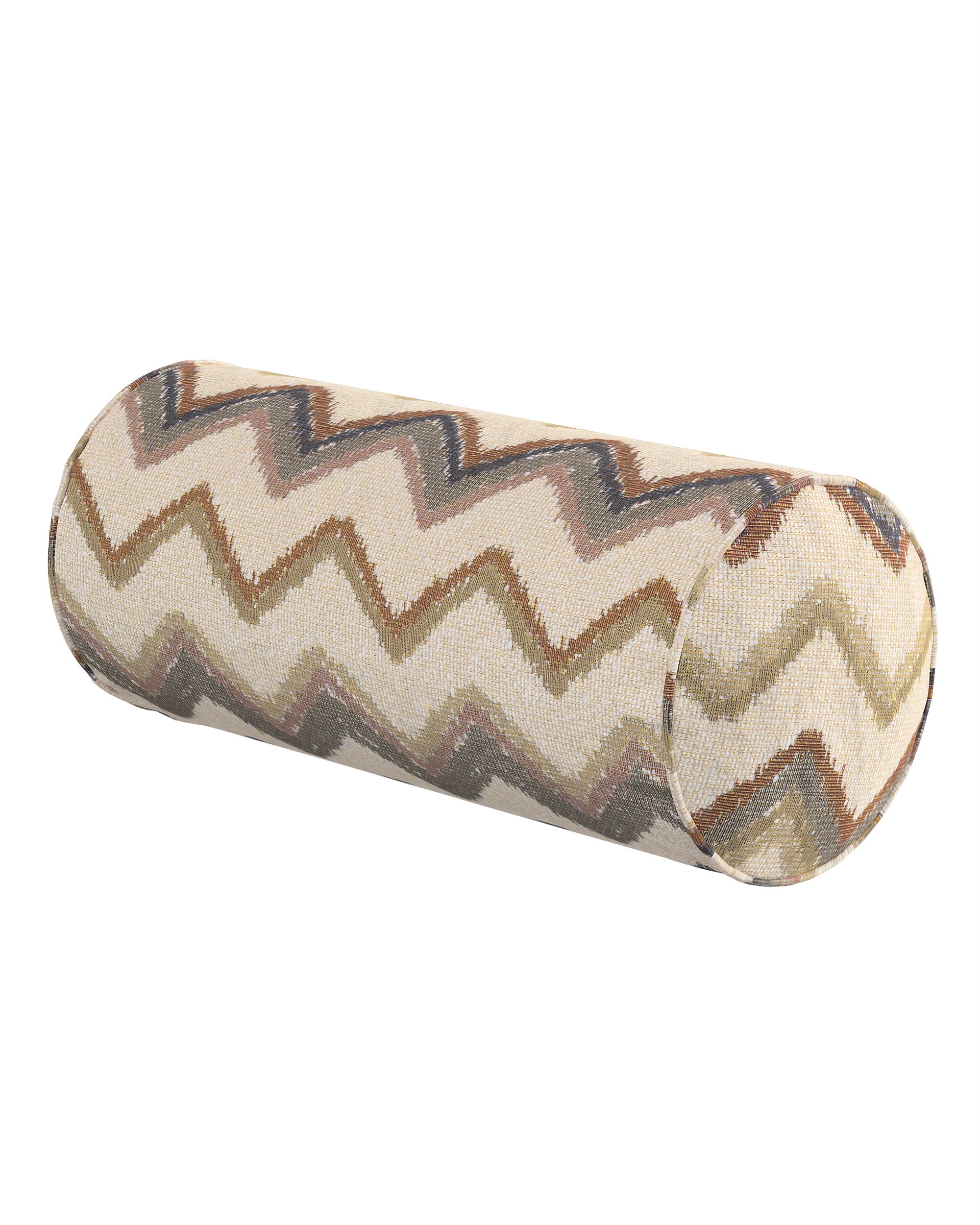 Sylinderpute farge beige stoff grov, mønstret