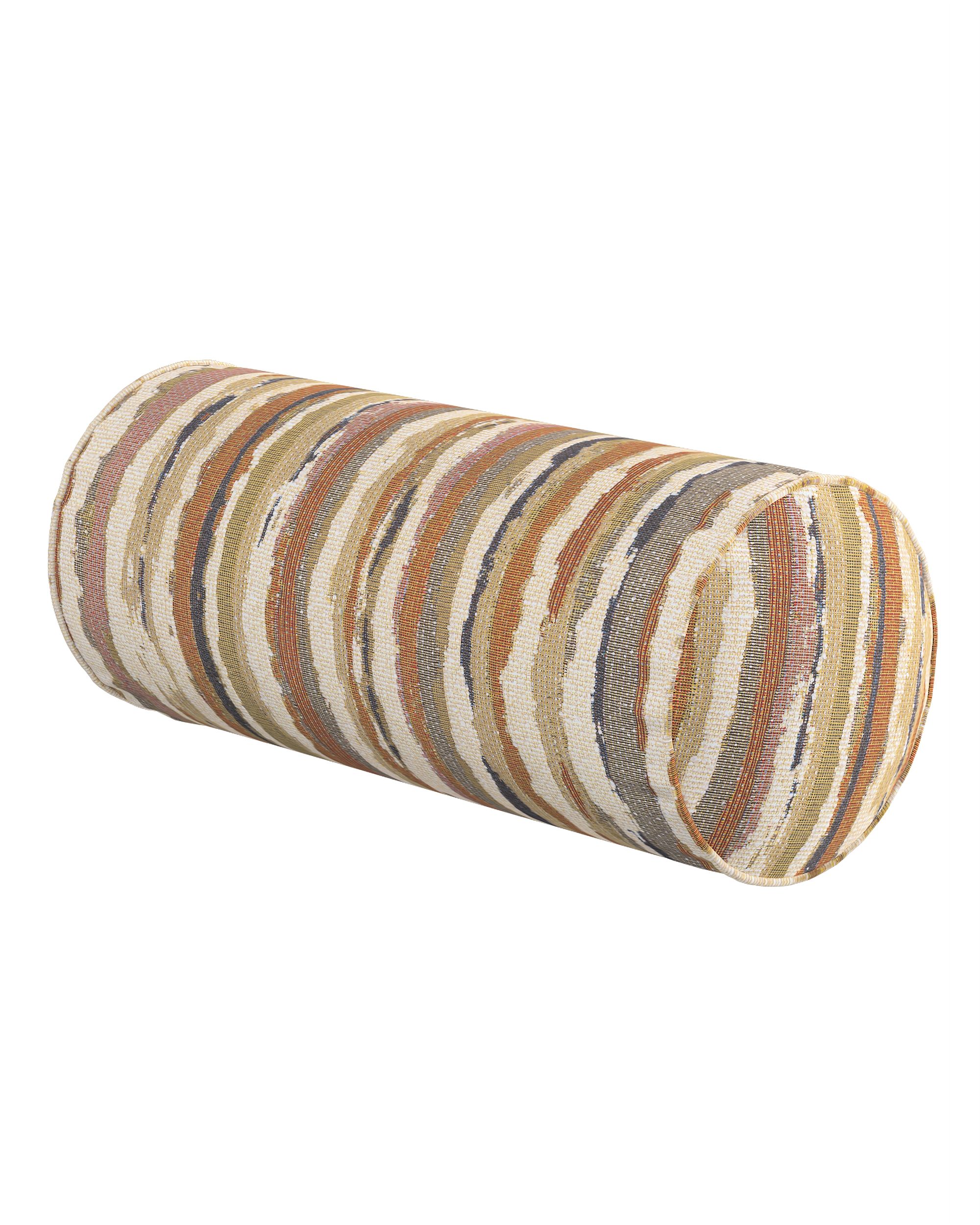 Sylinderpute farge beige stoff grov, mønstret