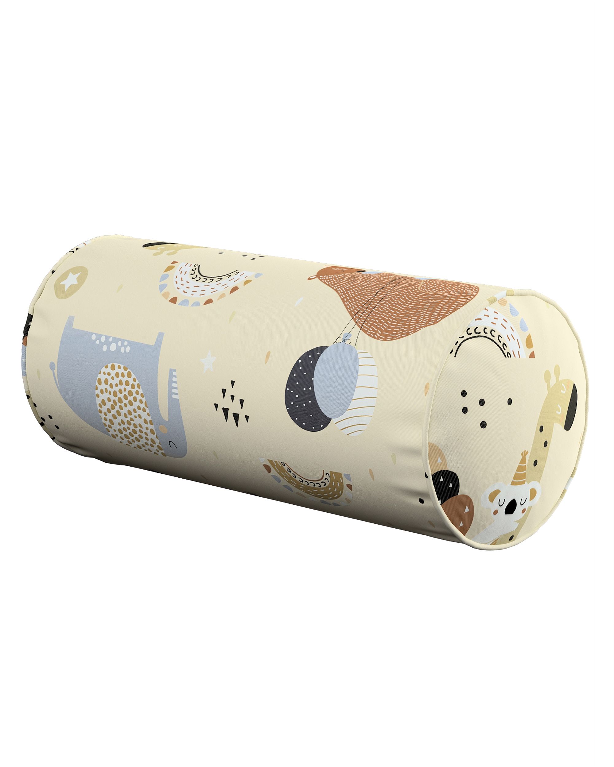 Sylinderpute farge beige stoff mønstret