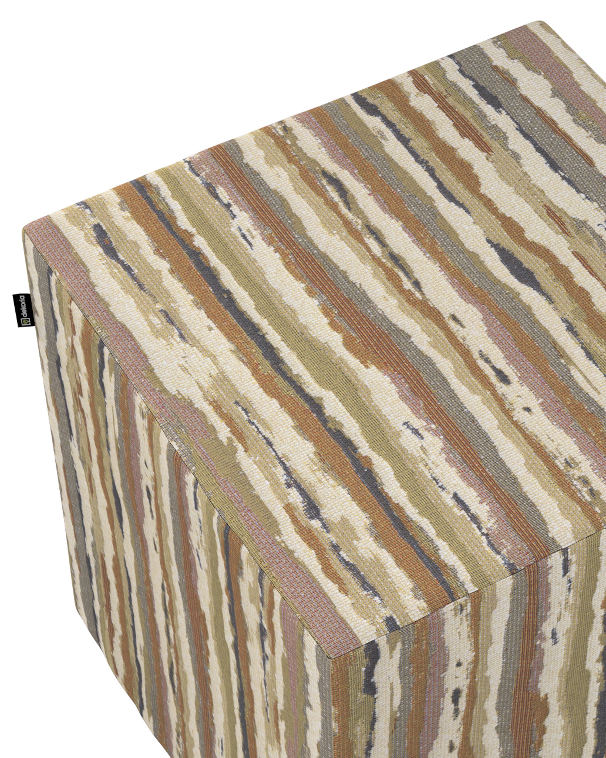 Trekk til sitttepuff farge beige stoff grov, mønstret (hover)
