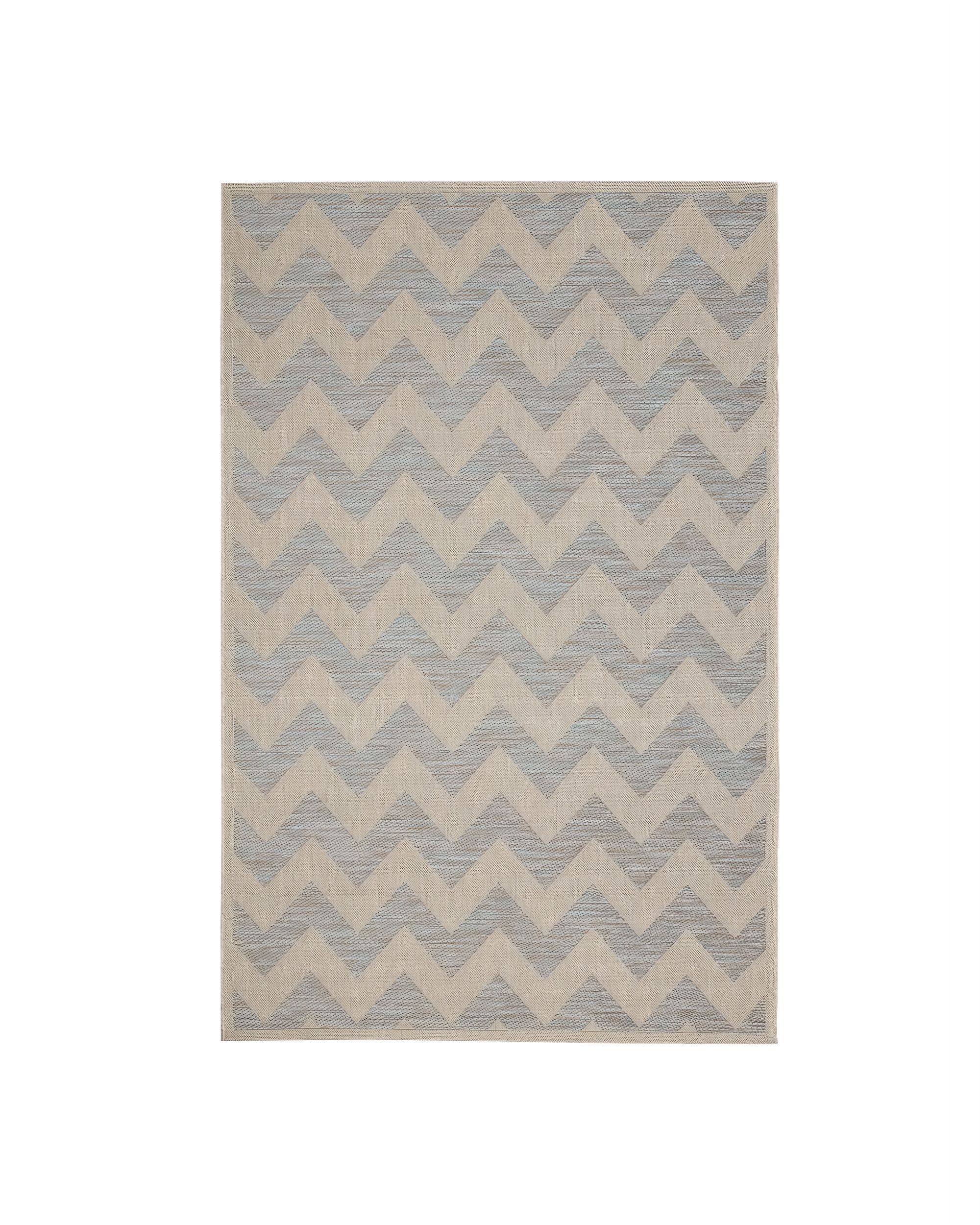 Modern Chevron wool/ ice blue 160x230 cm