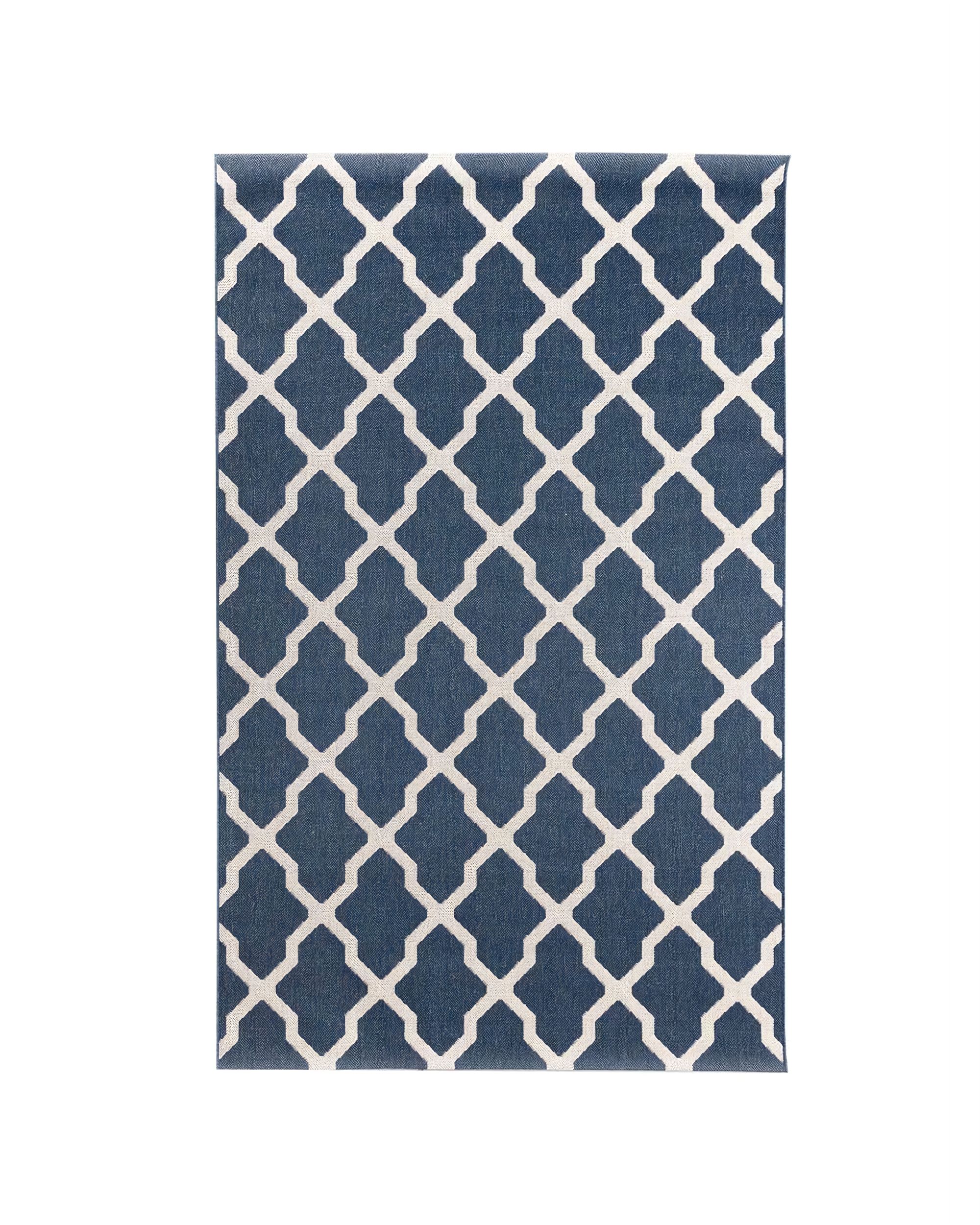 Cottage blue/ wool 160x230cm
