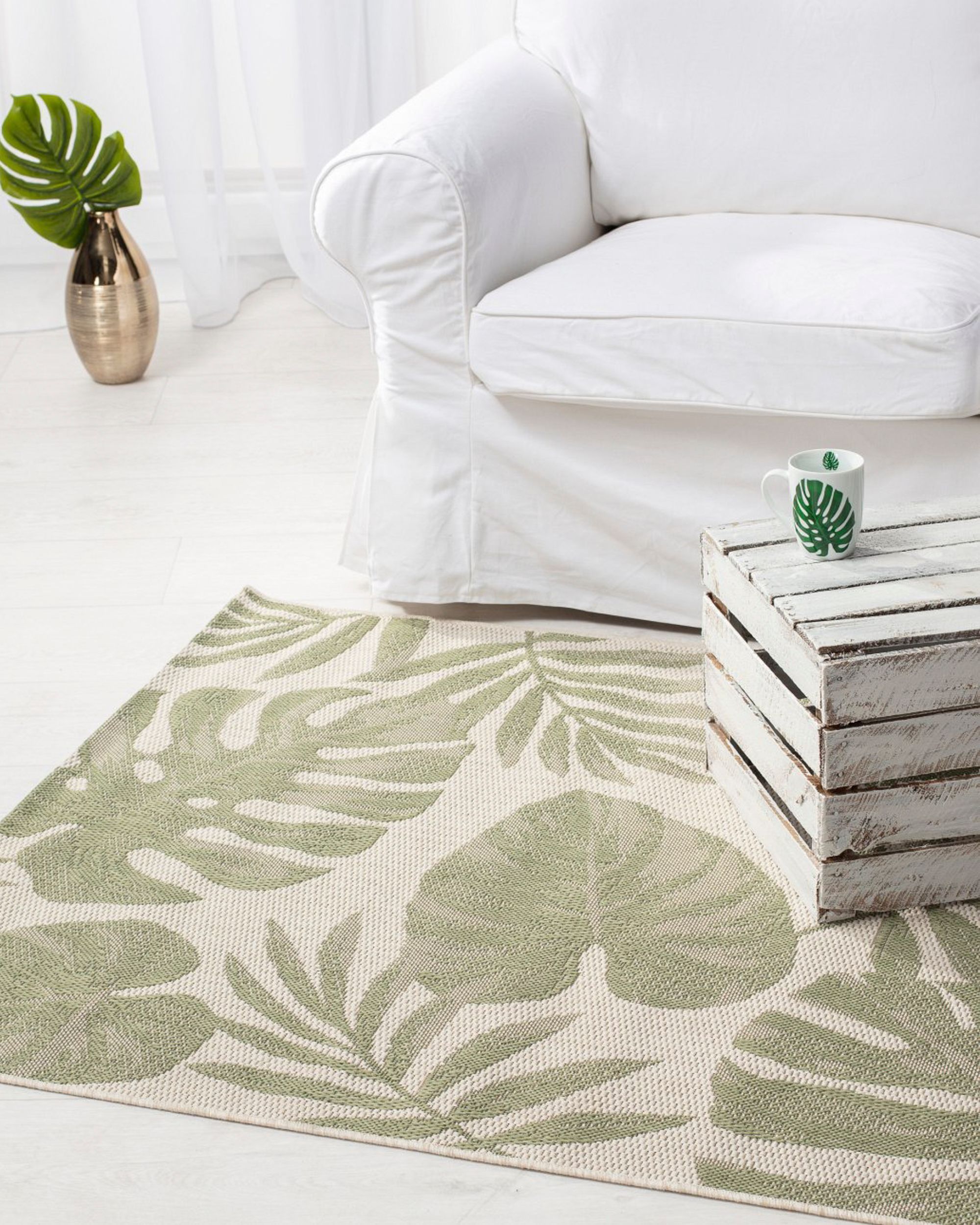 Cottage wool/ jungle green 120x170cm (hover)