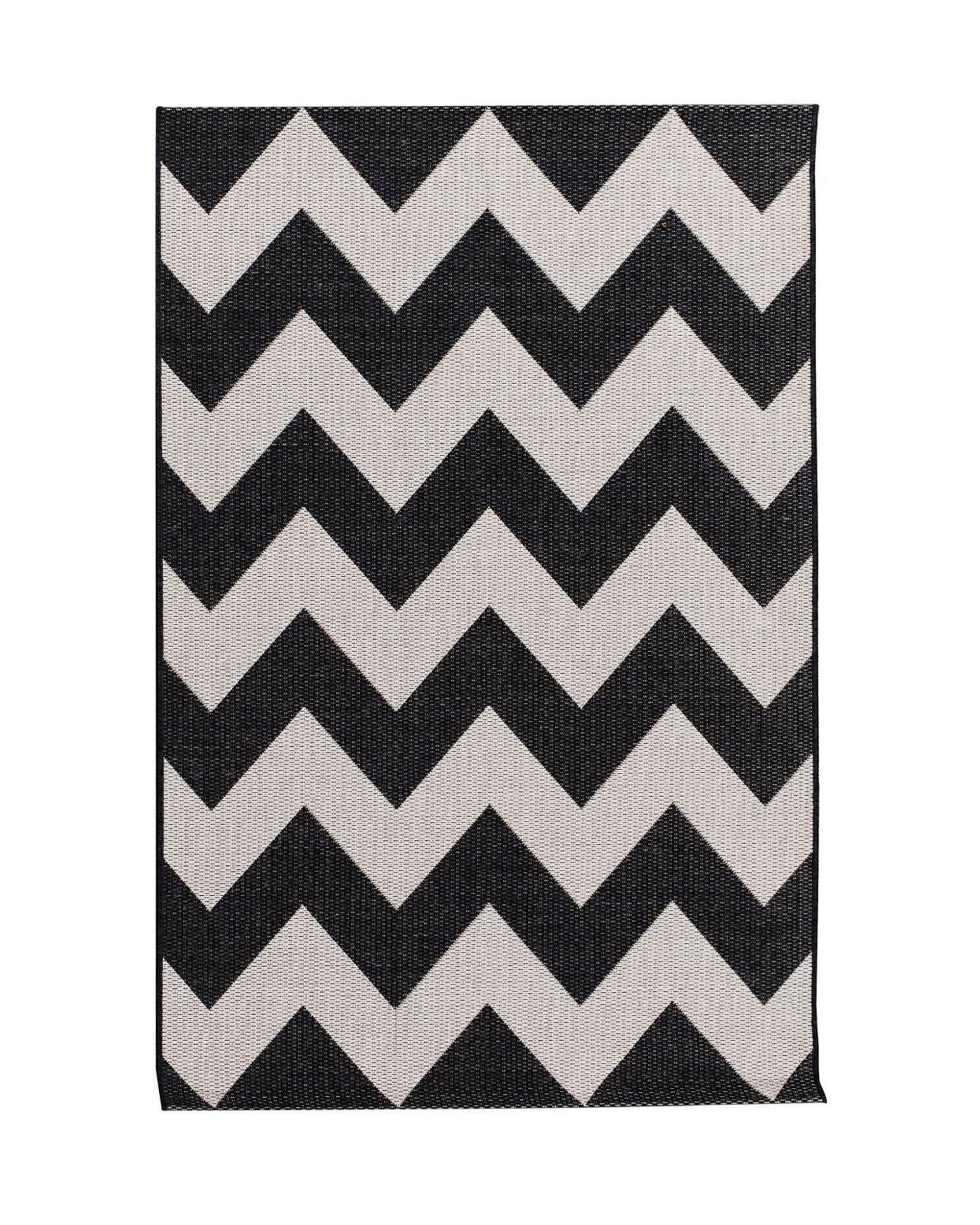 Modern Chevron black/wool 160x230cm