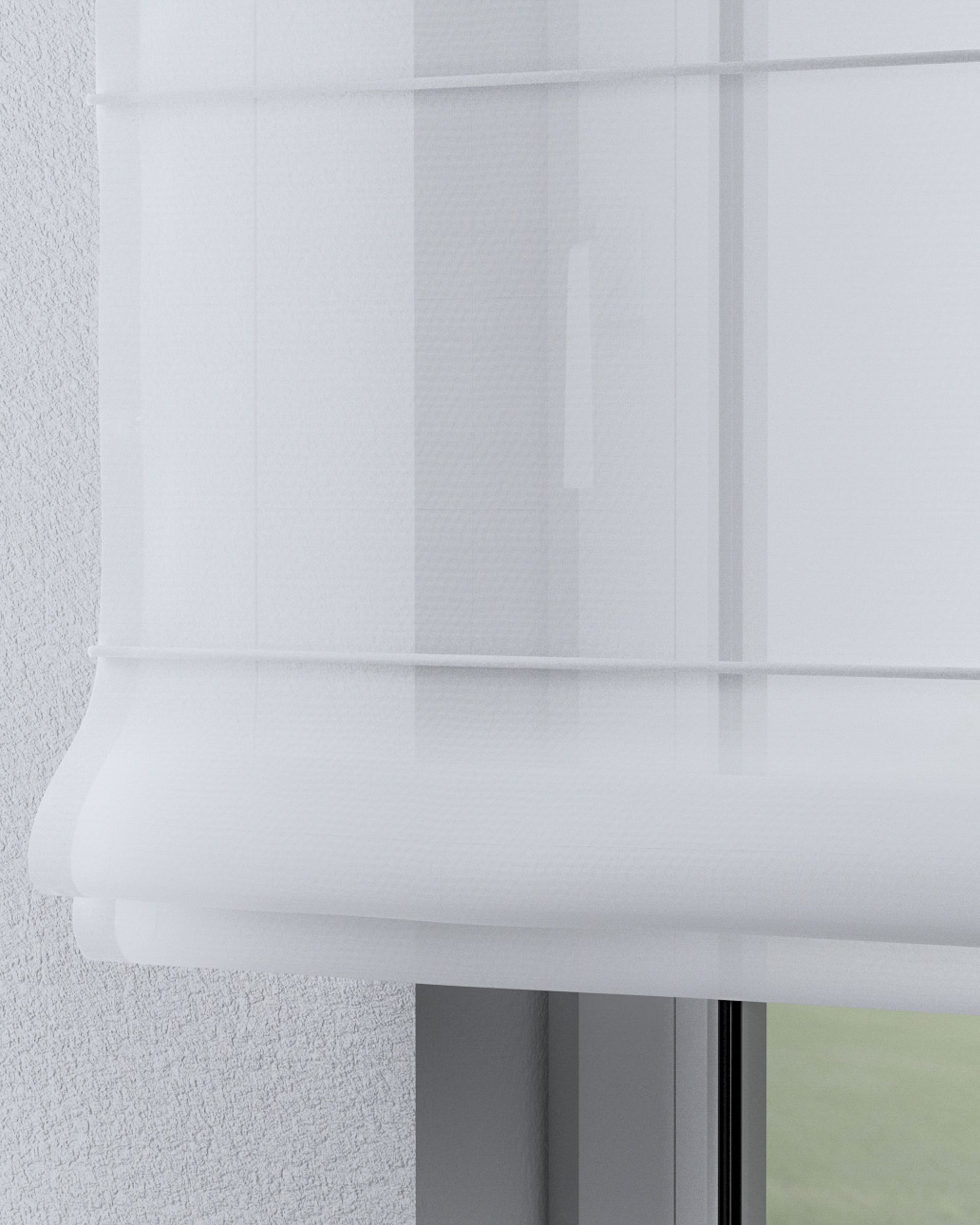 Liftgardin Sevilla Med løpegang for gardinstang farge hvit stoff lysgjennomtrengende, grov (hover)
