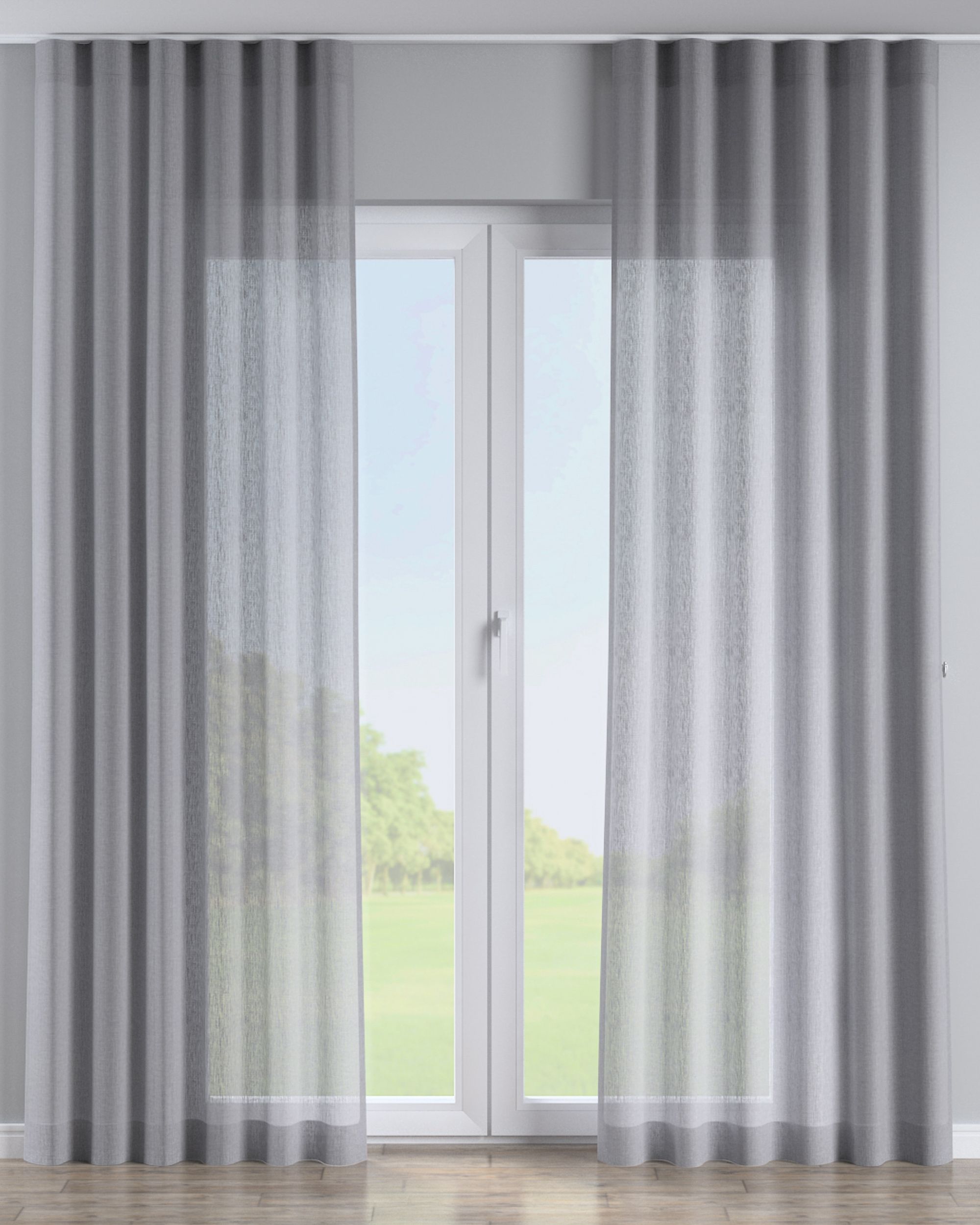 Wave-Gardin 1 stk. farge grå stoff lysgjennomtrengende, grov