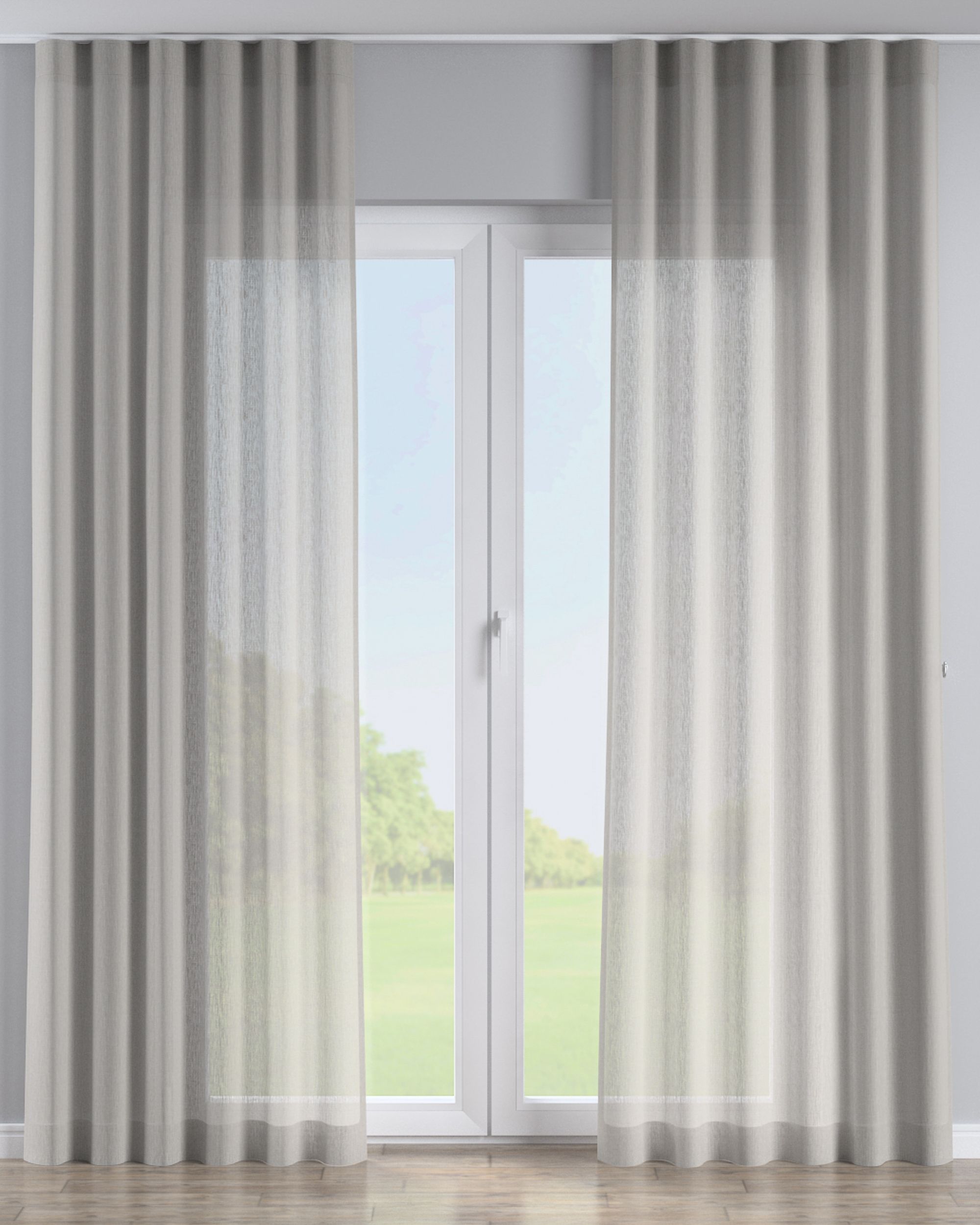 Wave-Gardin 1 stk. farge beige stoff lysgjennomtrengende, grov