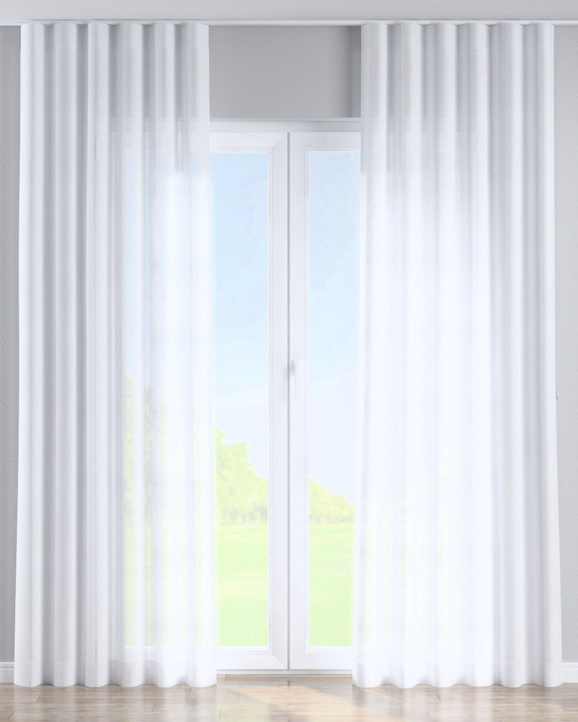 Wave-Gardin 1 stk. farge hvit stoff lysgjennomtrengende, grov