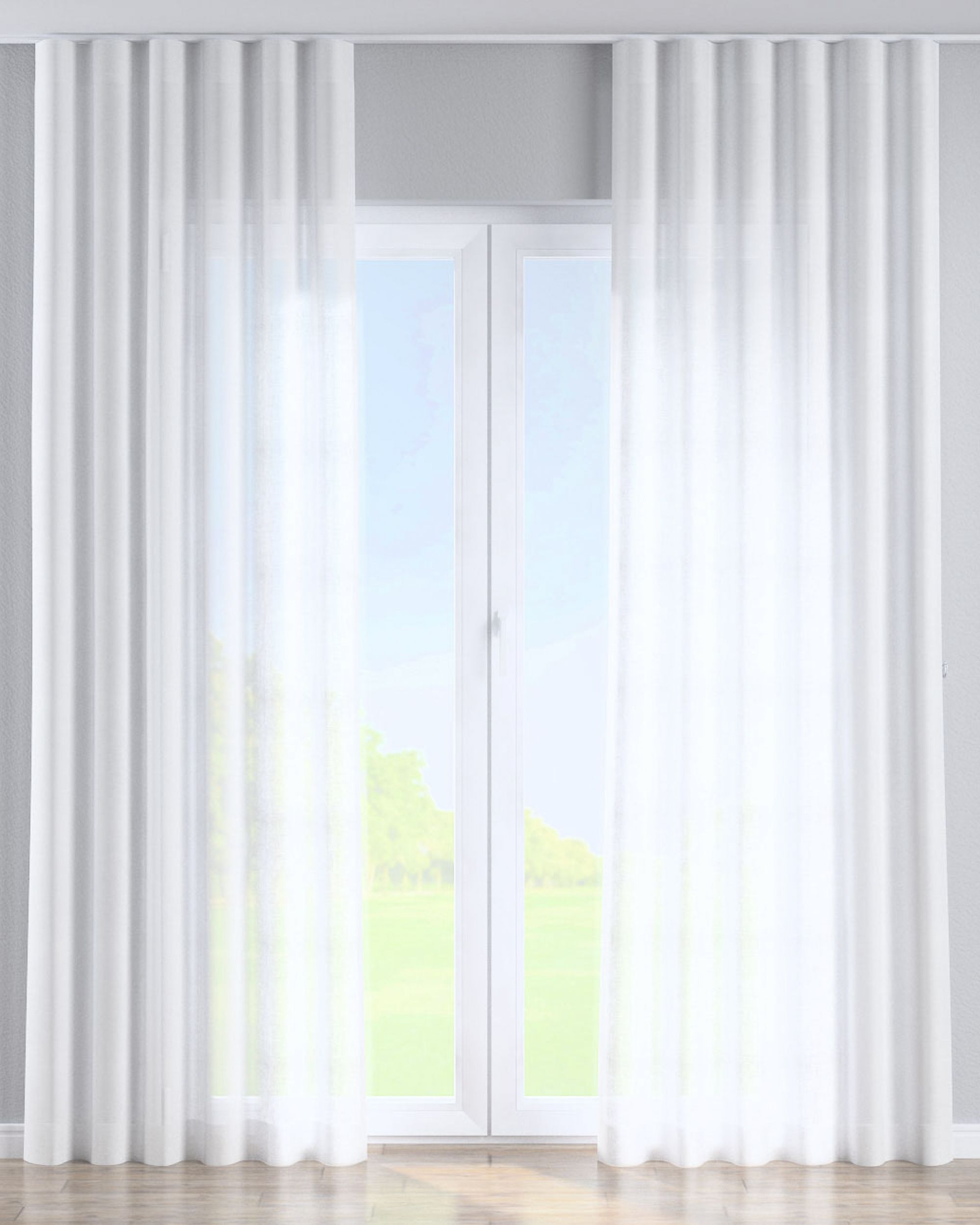 Wave-Gardin 1 stk. farge krem stoff lysgjennomtrengende, grov