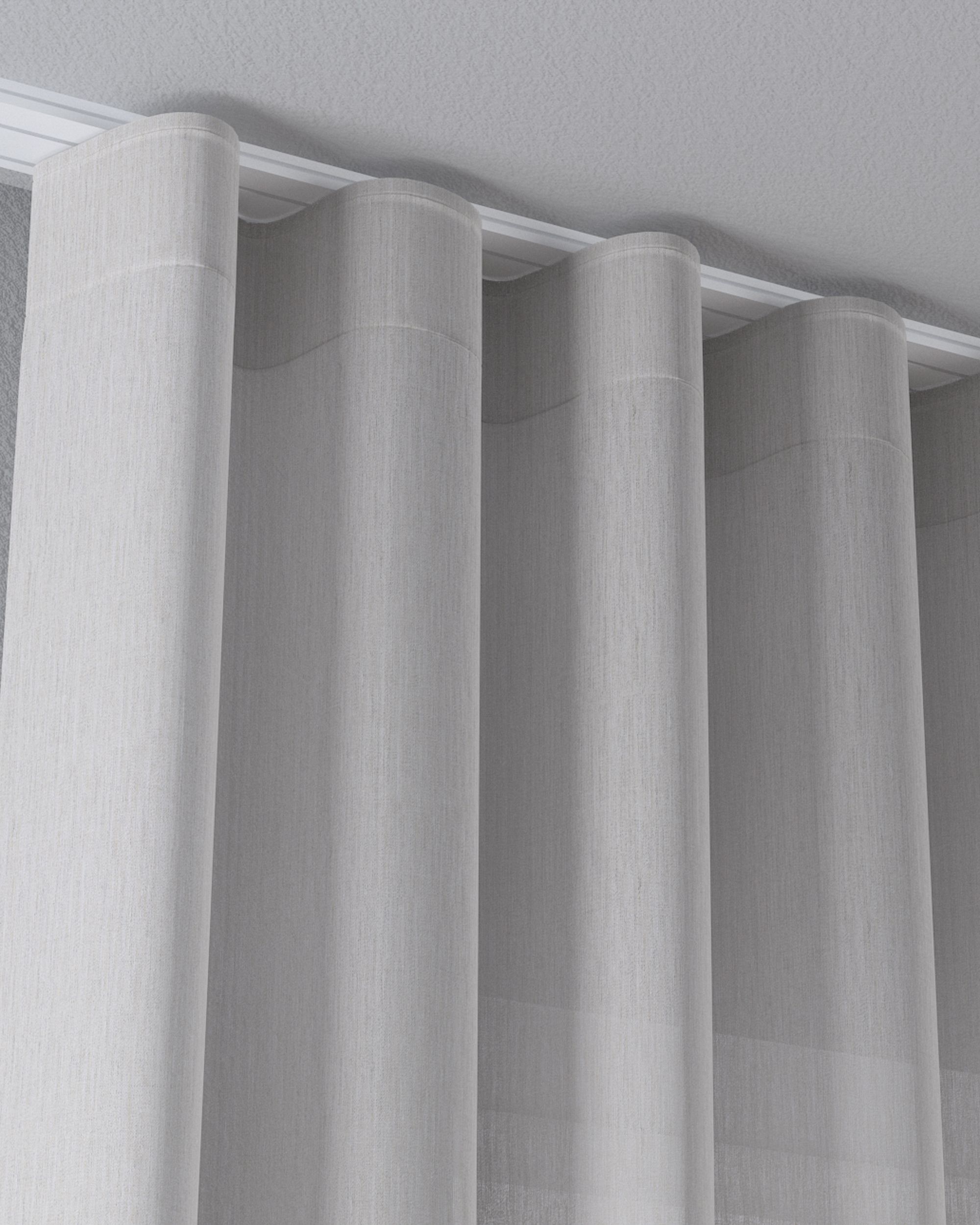 Dag Wave-Gardin 1 stk. farge beige stoff lysgjennomtrengende, grov (hover)