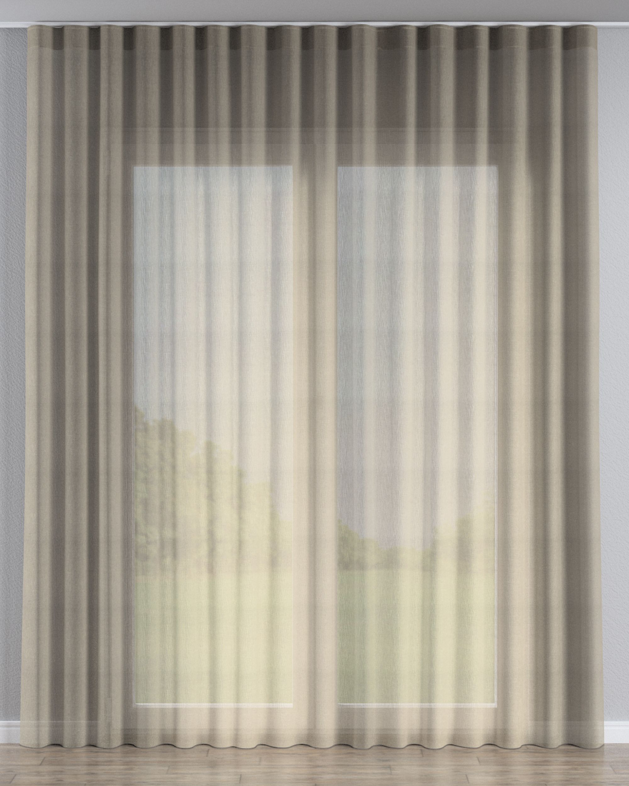 Dag Wave-Gardin 1 stk. farge beige stoff lysgjennomtrengende, grov