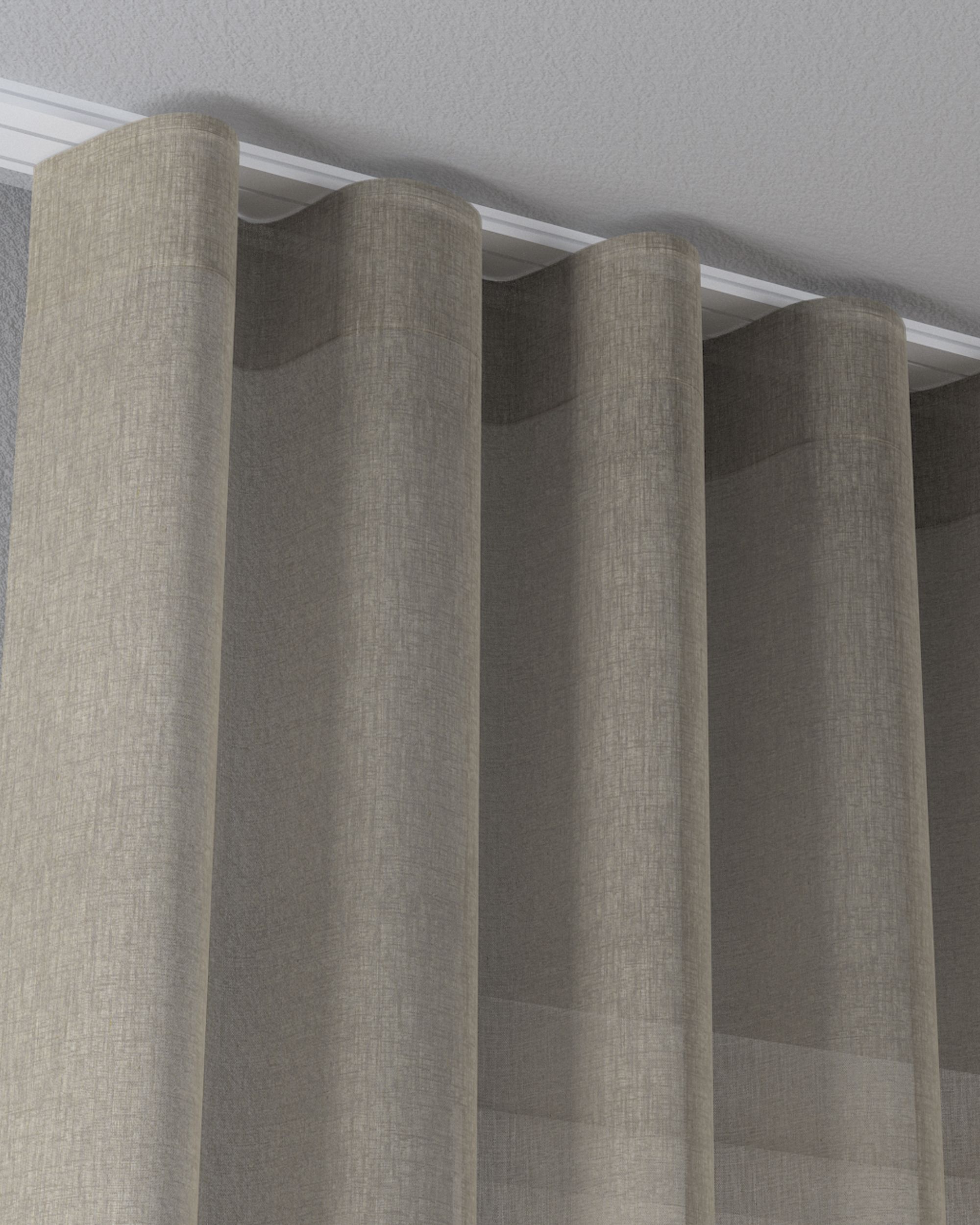 Dag Wave-Gardin 1 stk. farge beige stoff lysgjennomtrengende, grov (hover)