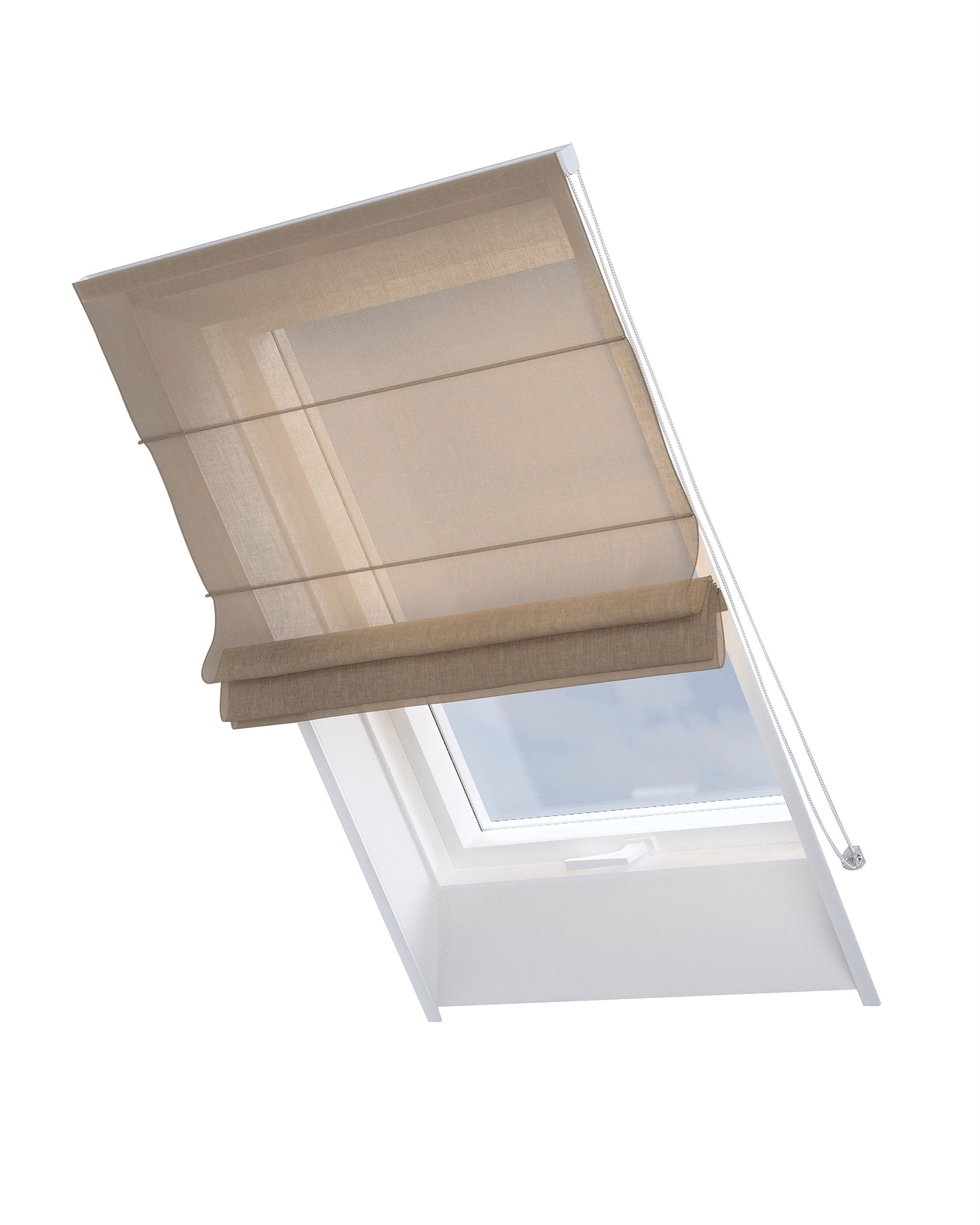 Liftgardin Rimini Til takvinduer farge beige stoff grov