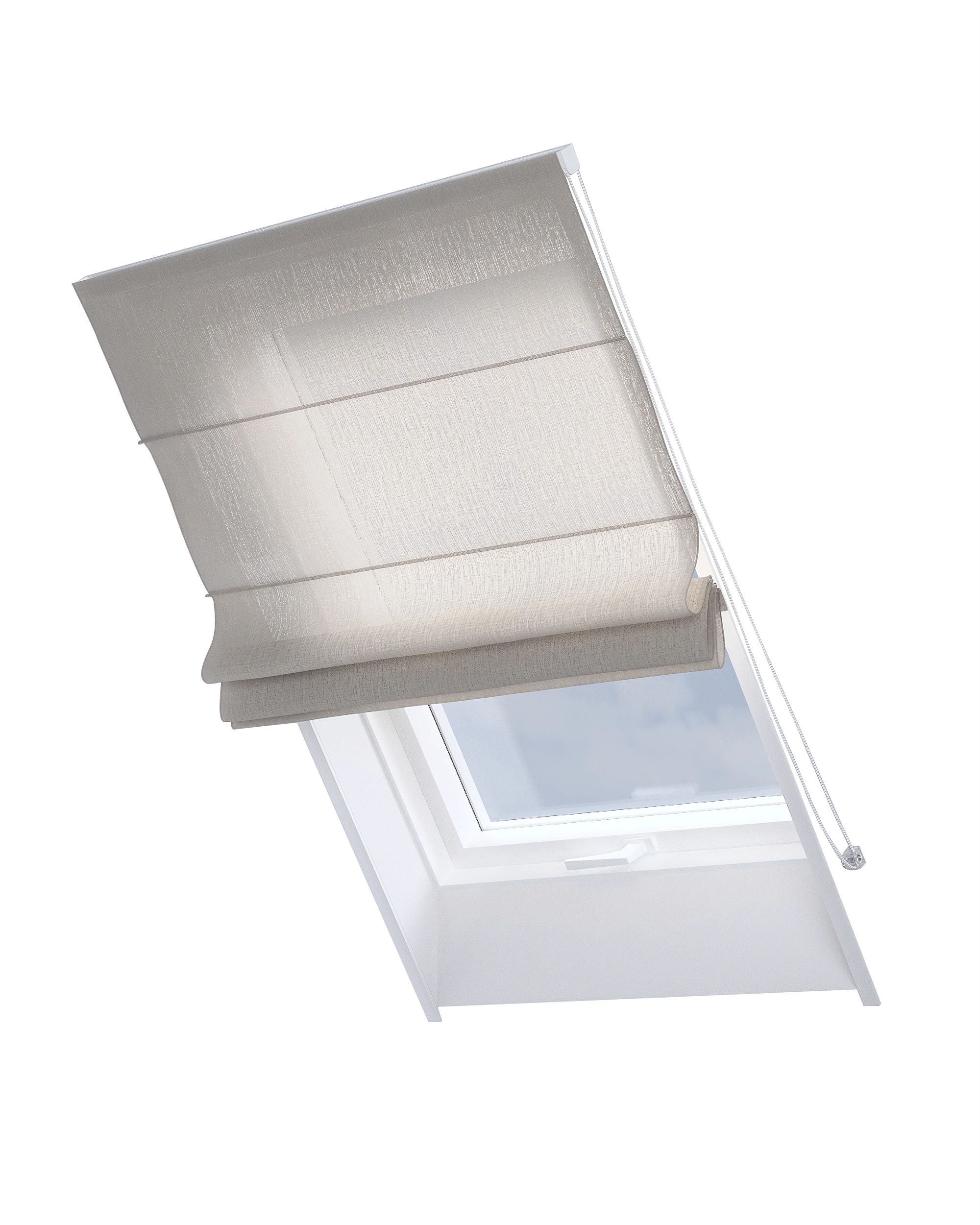 Liftgardin Rimini Til takvinduer farge beige stoff lysgjennomtrengende, grov
