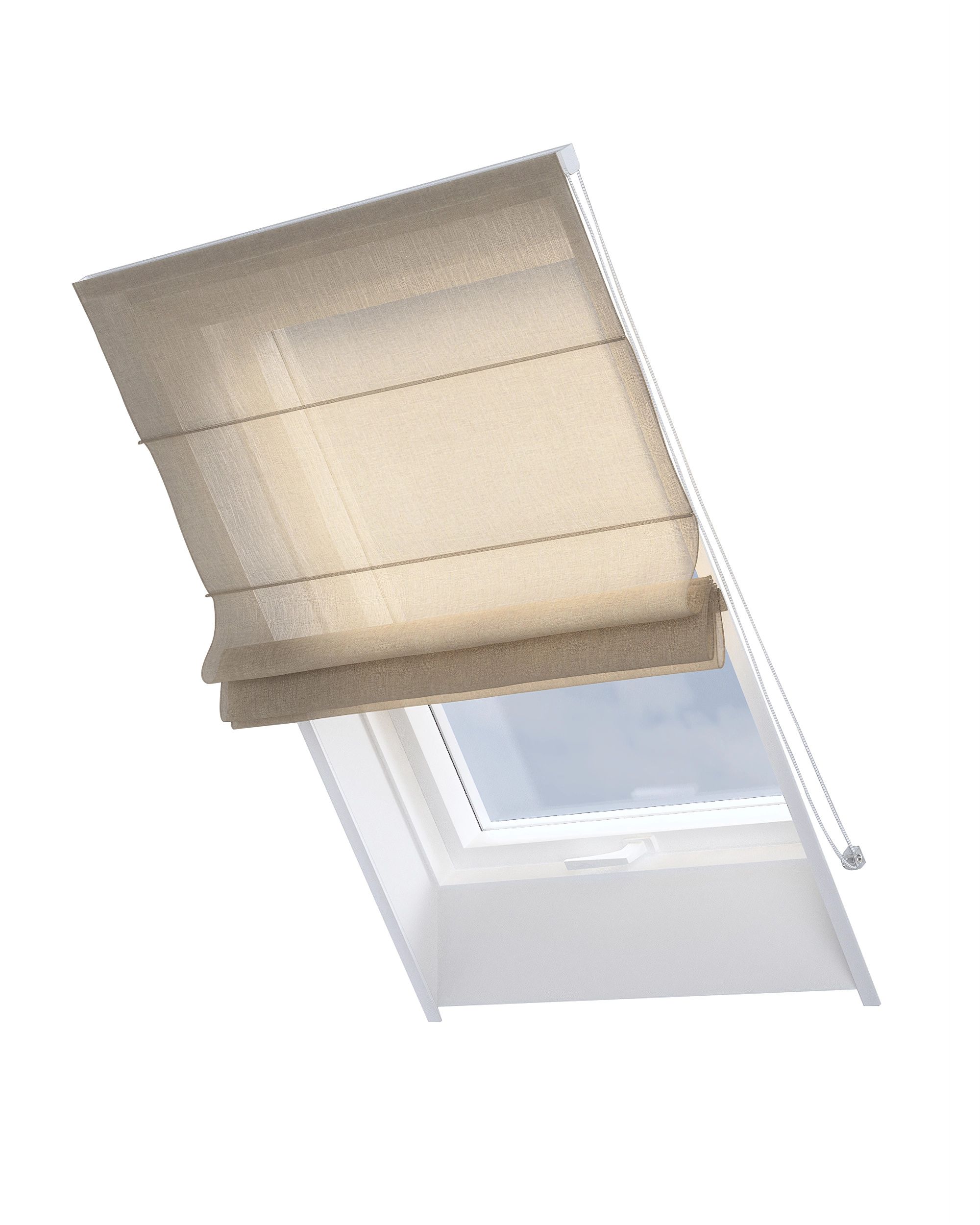 Liftgardin Rimini Til takvinduer farge beige stoff lysgjennomtrengende, grov