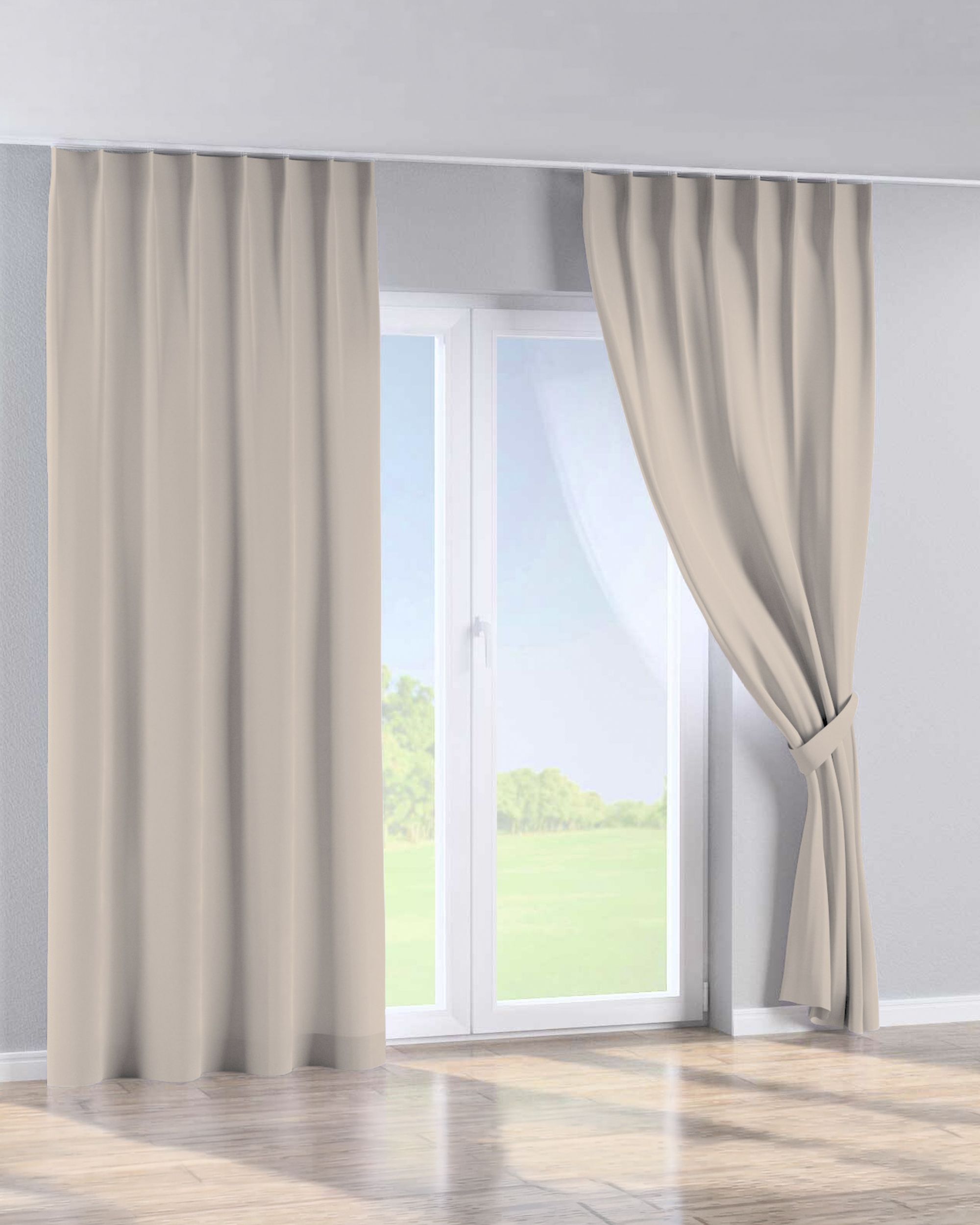 Gardin med fast brett 1 stk. farge beige (hover)
