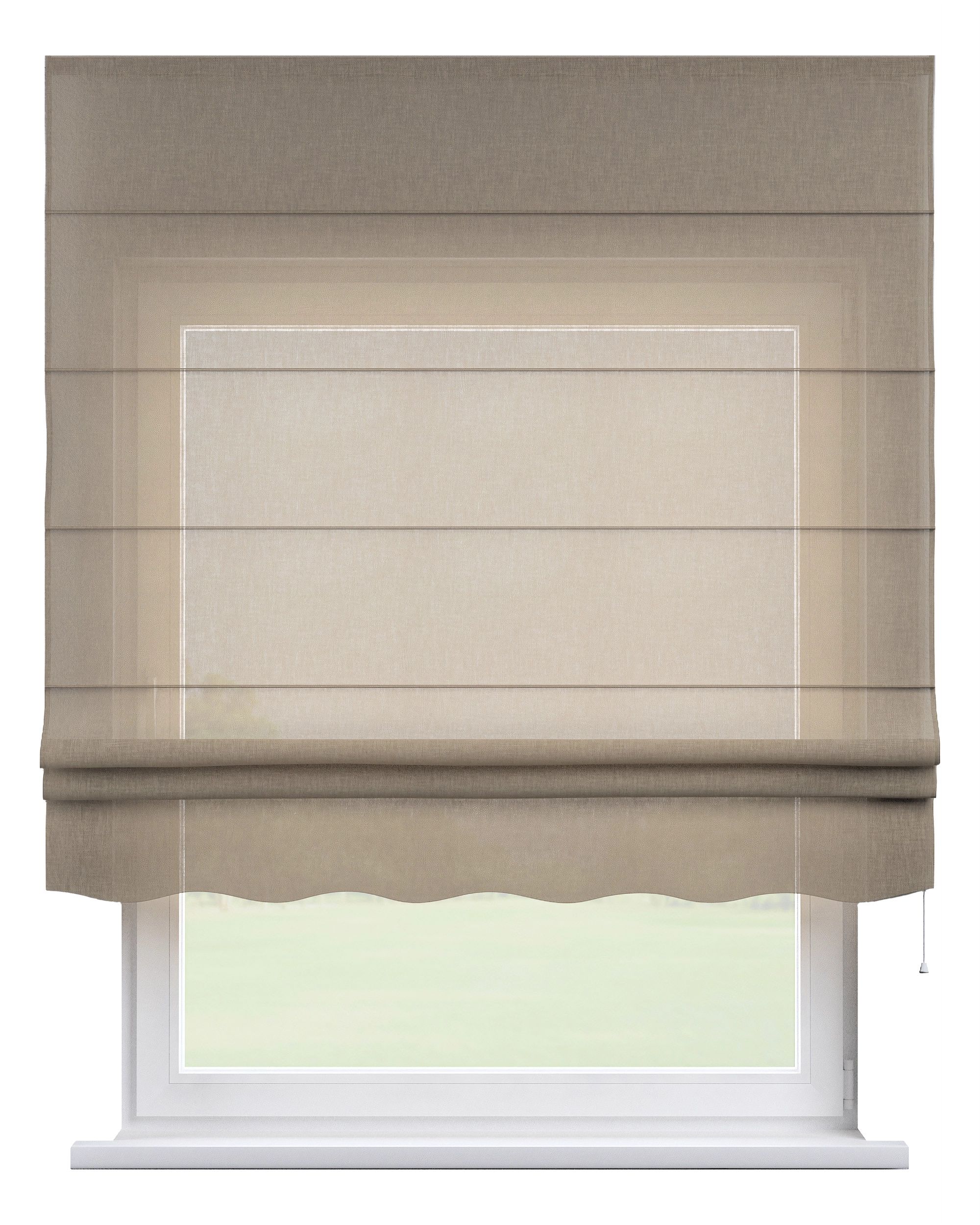 Liftgardin Firenze Med bølget kappe farge beige stoff grov