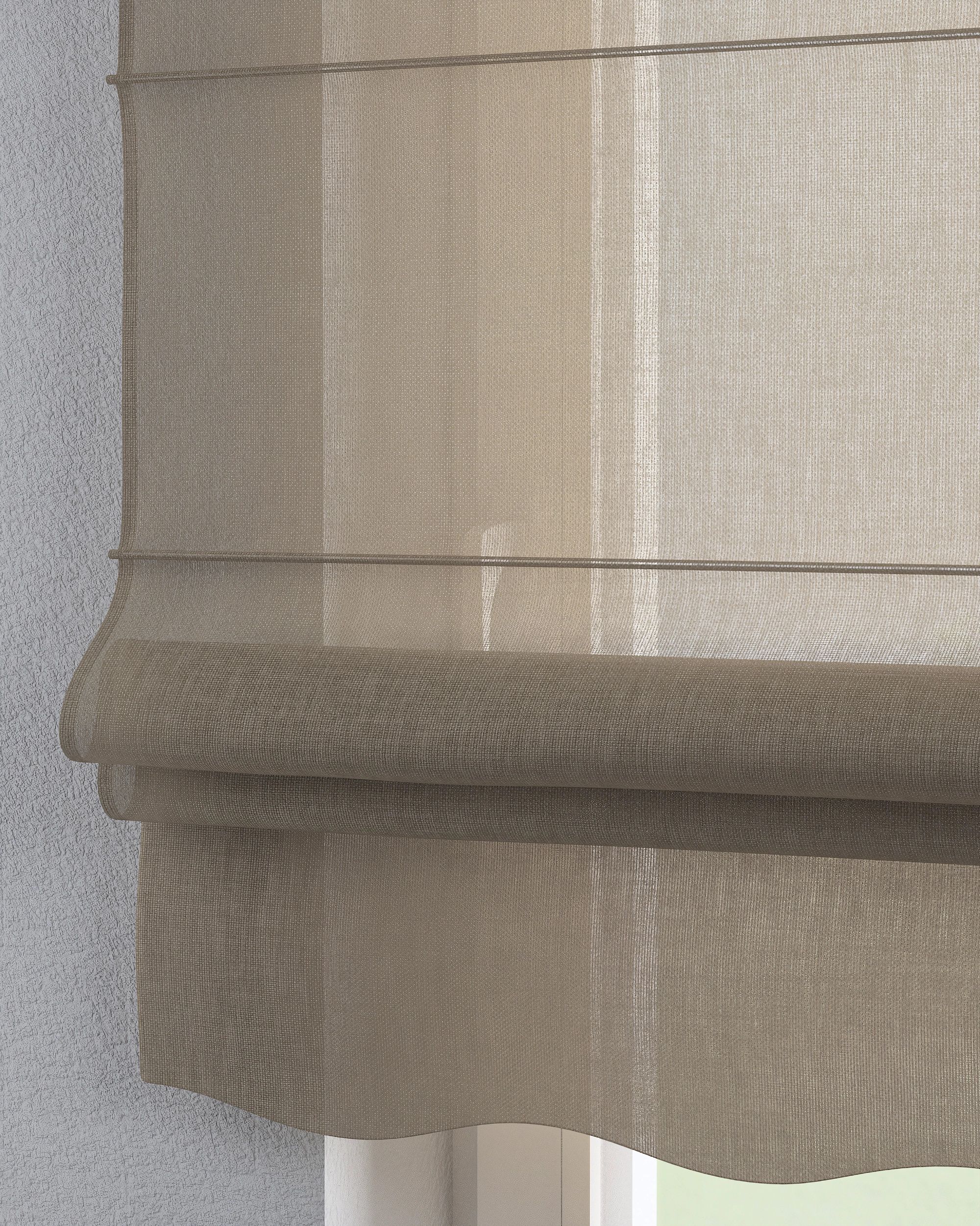 Liftgardin Firenze Med bølget kappe farge beige stoff grov (hover)