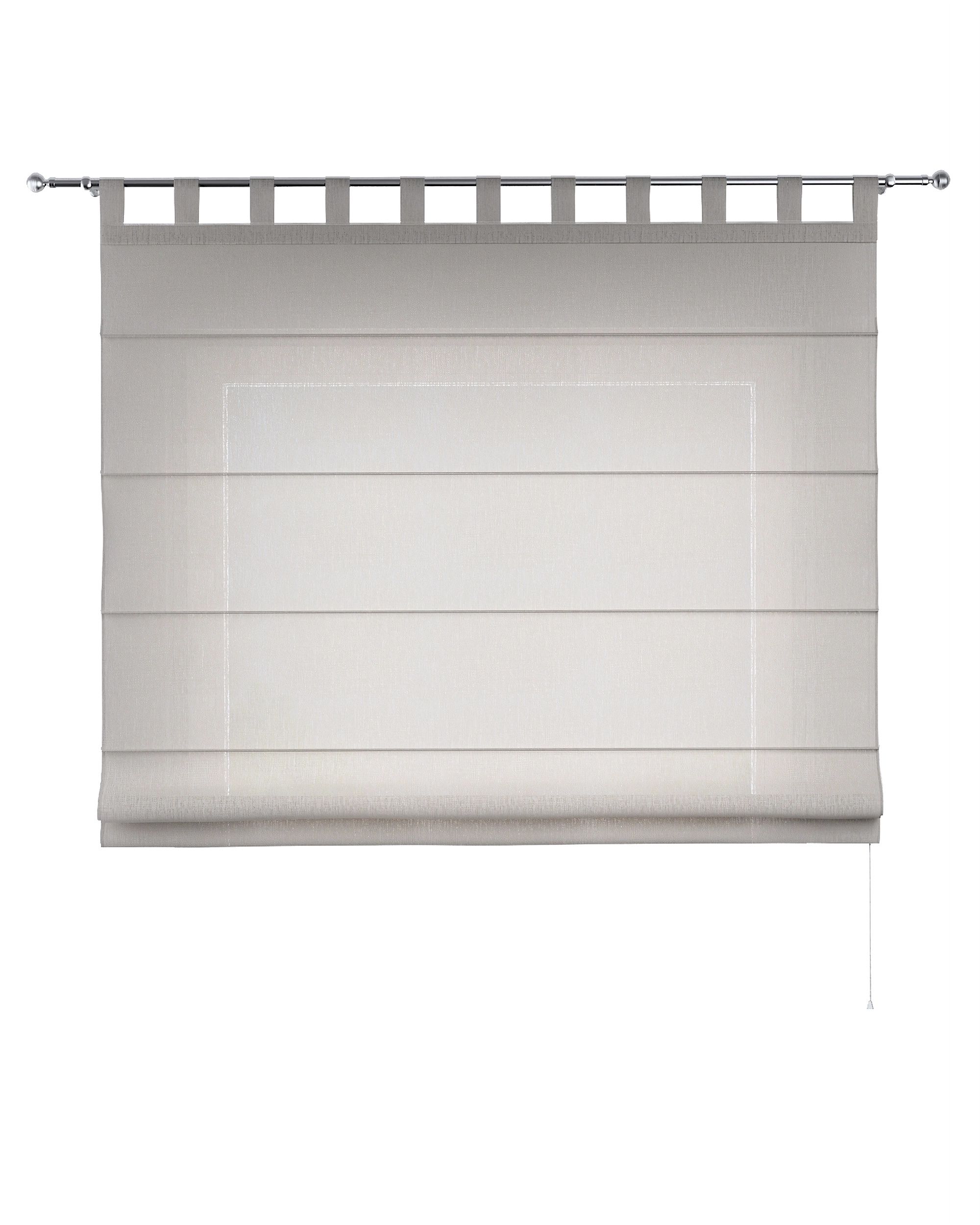 Liftgardin med stropper for montering på gardinstang farge beige stoff lysgjennomtrengende, grov (hover)