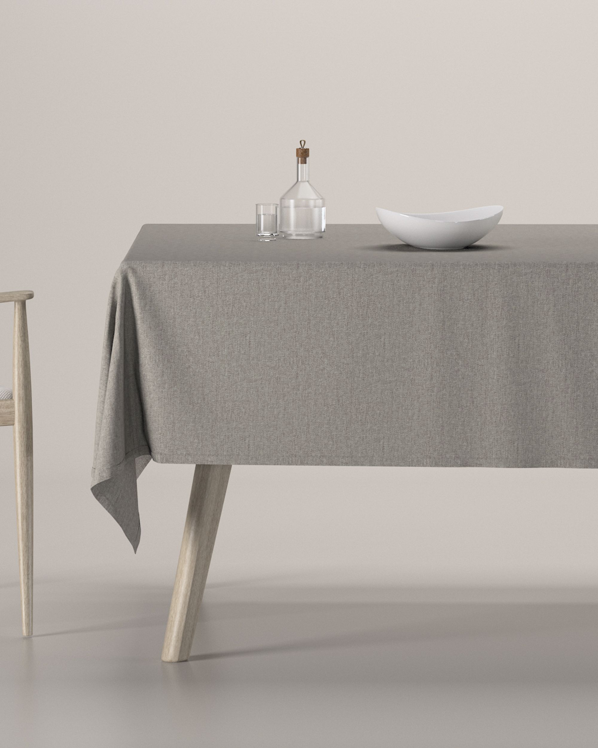 Rektangulær bordduk farge grå stoff grov