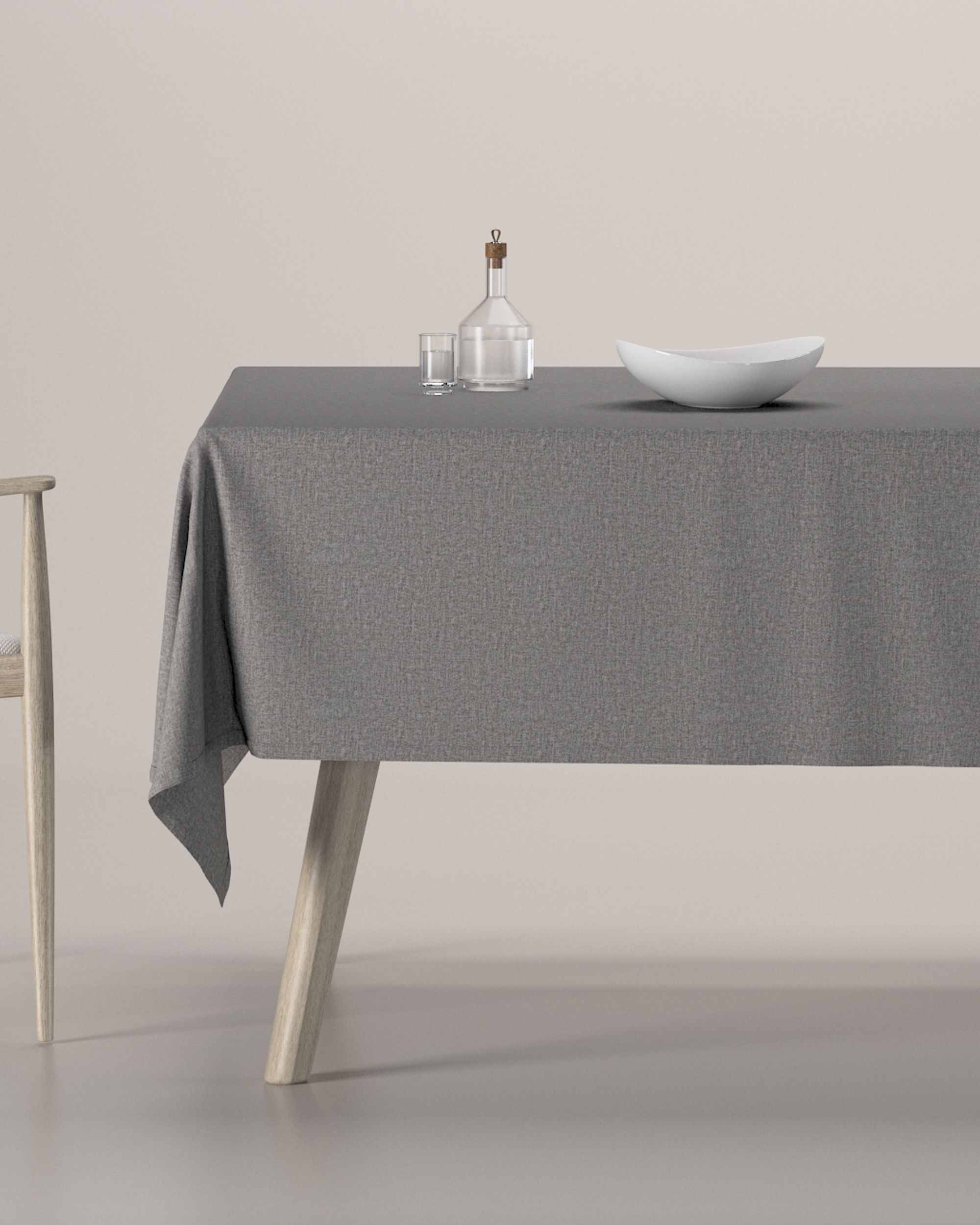 Rektangulær bordduk farge grå stoff grov