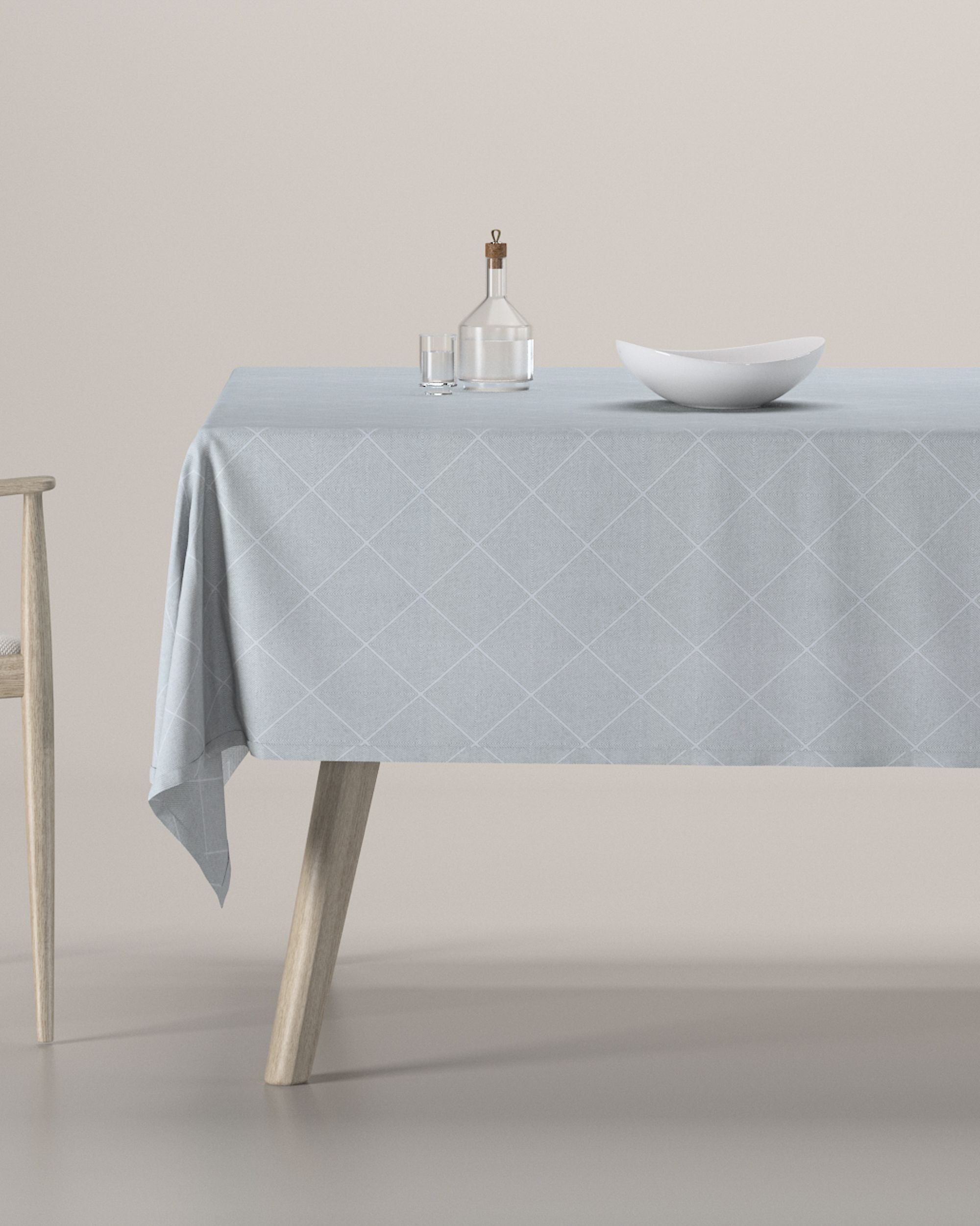 Rektangulær bordduk farge grå stoff grov, mønstret