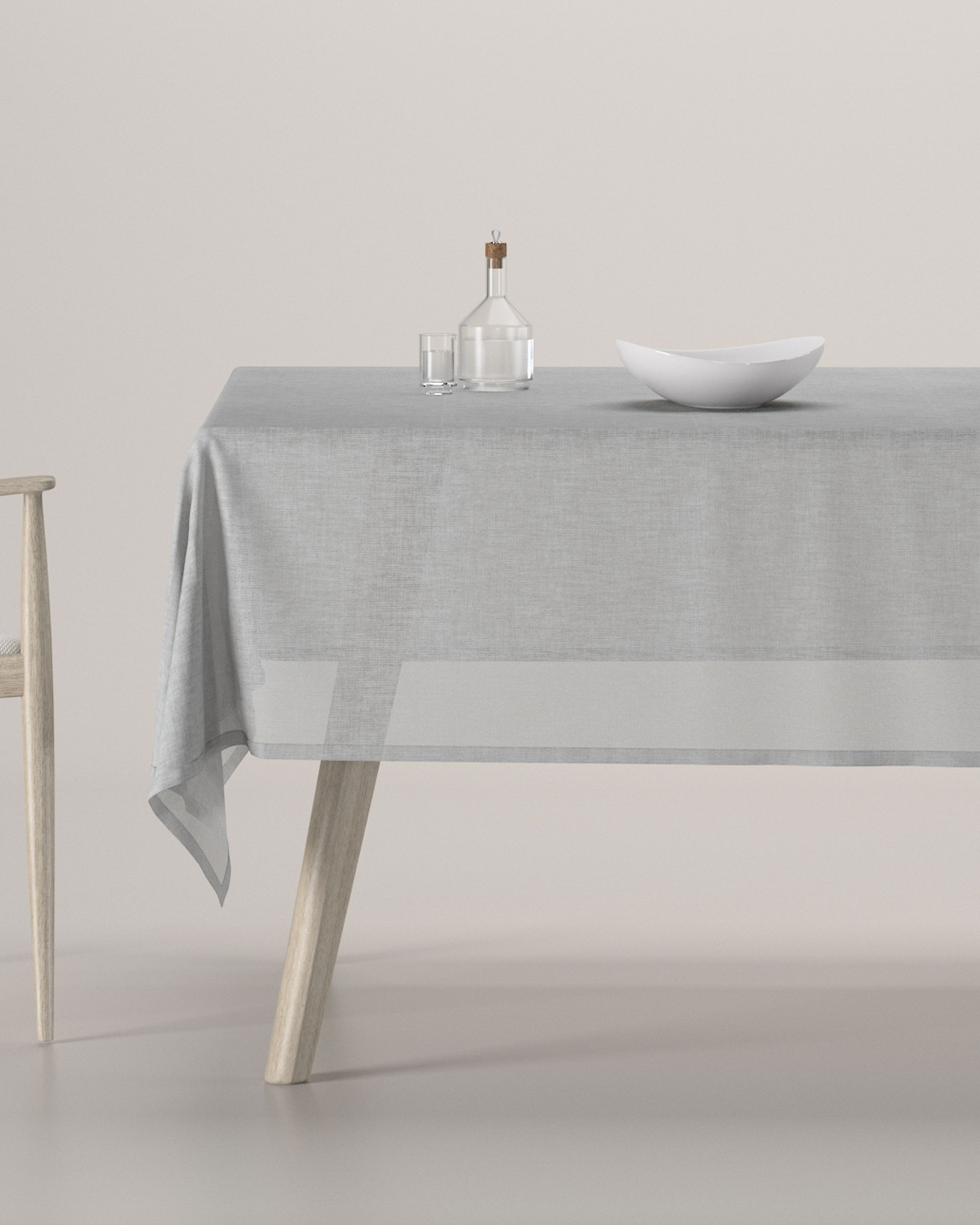 Rektangulær bordduk farge grå stoff grov