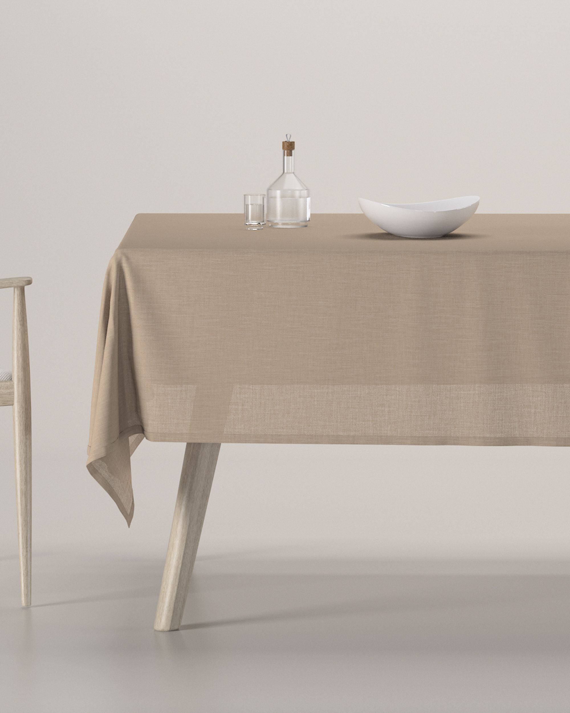 Rektangulær bordduk farge beige stoff grov