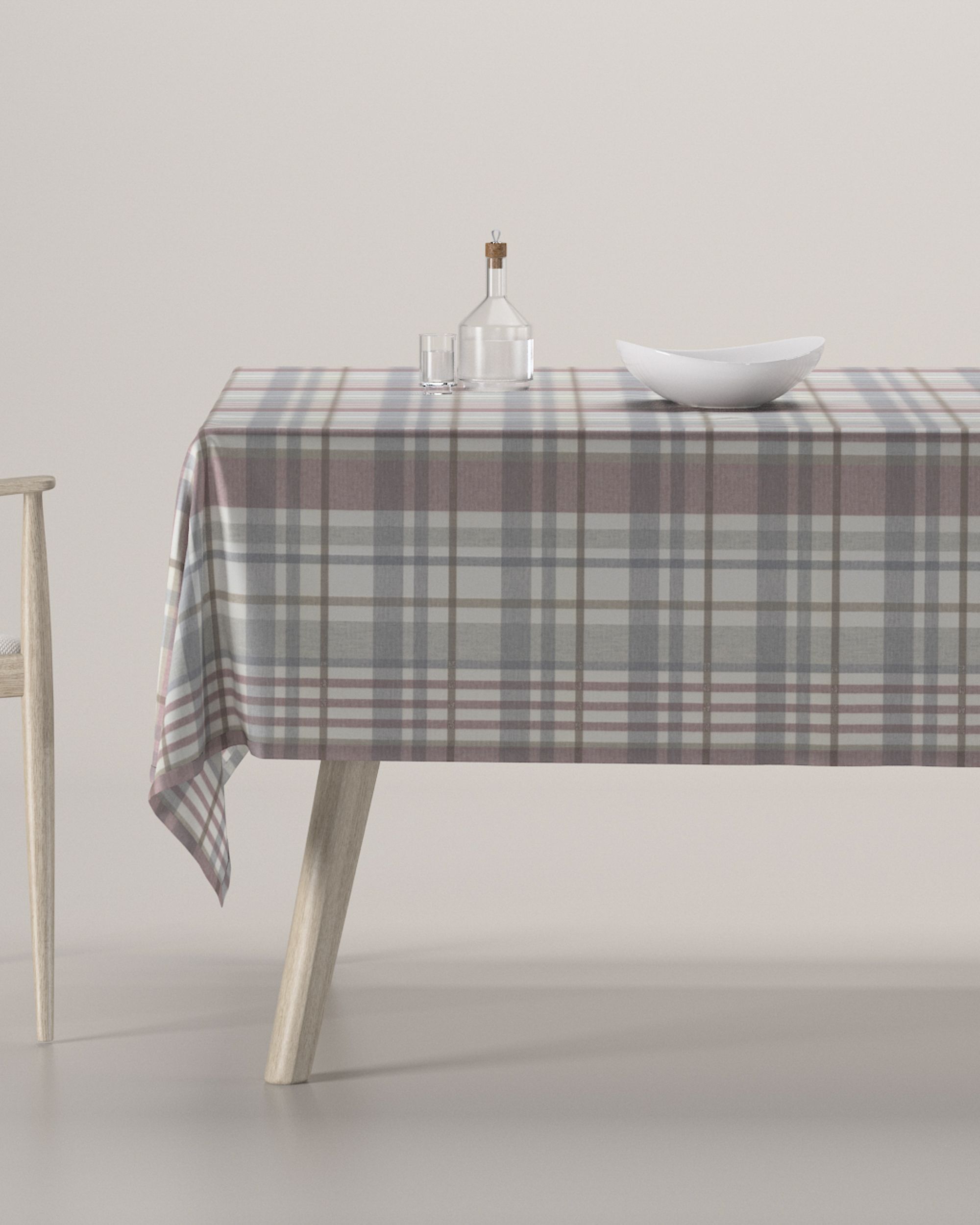 Rektangulær bordduk farge grå stoff mønstret
