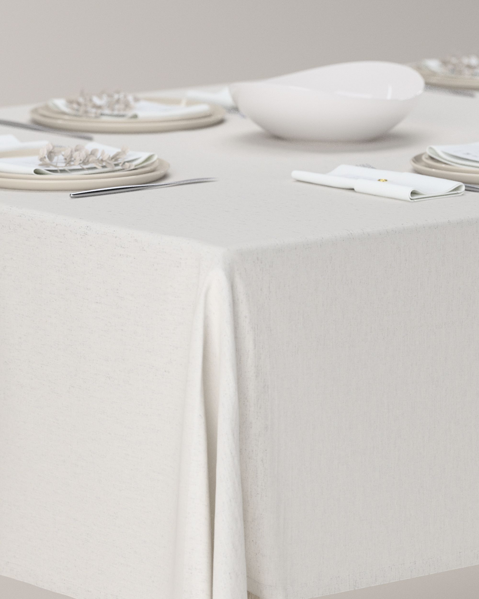 Rektangulær bordduk farge beige (hover)