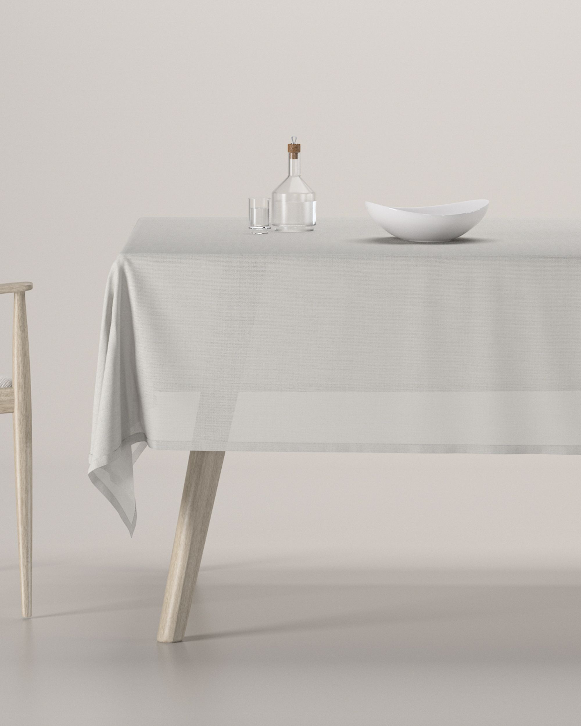 Rektangulær bordduk farge hvit stoff grov