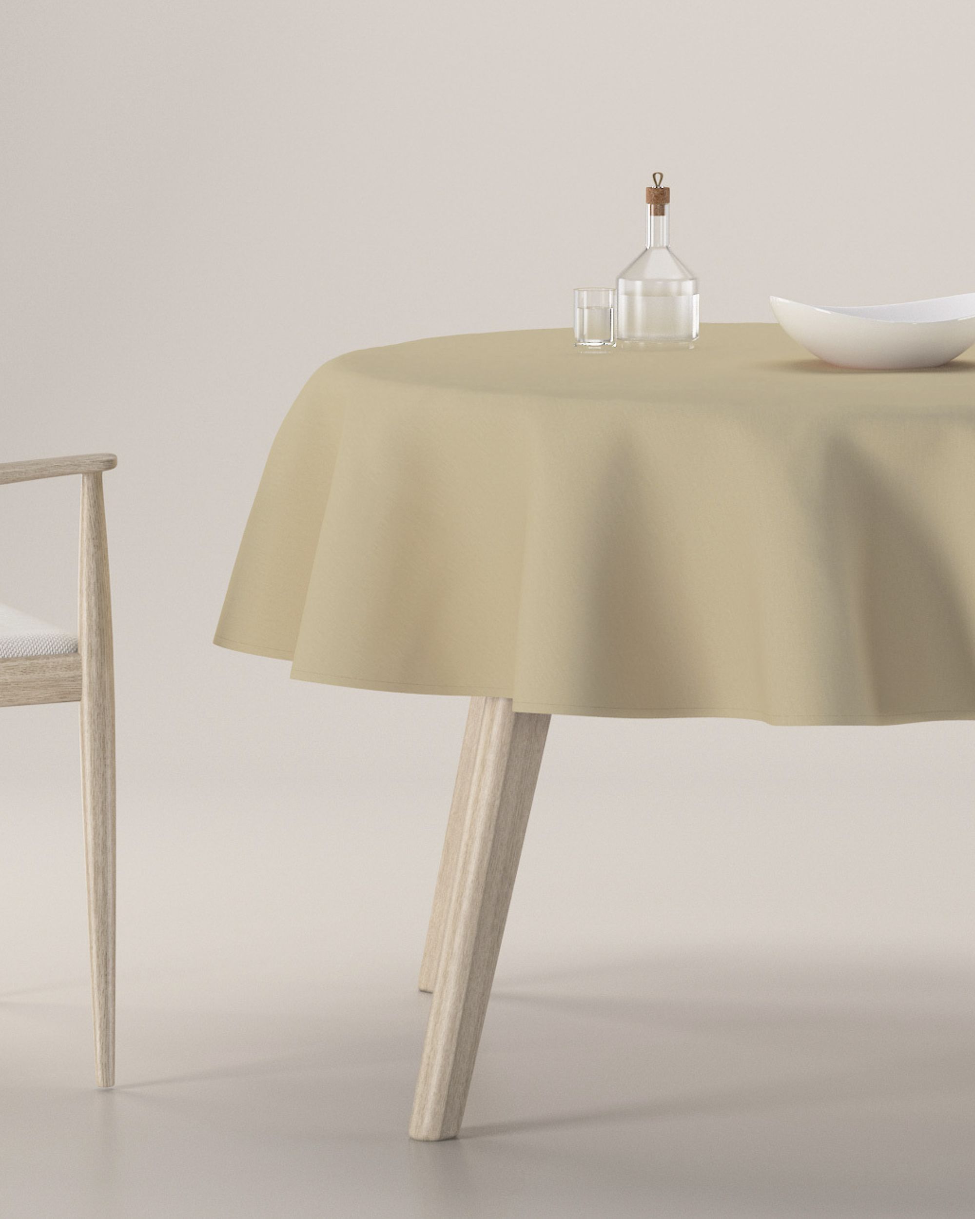 Rund bordduk farge beige