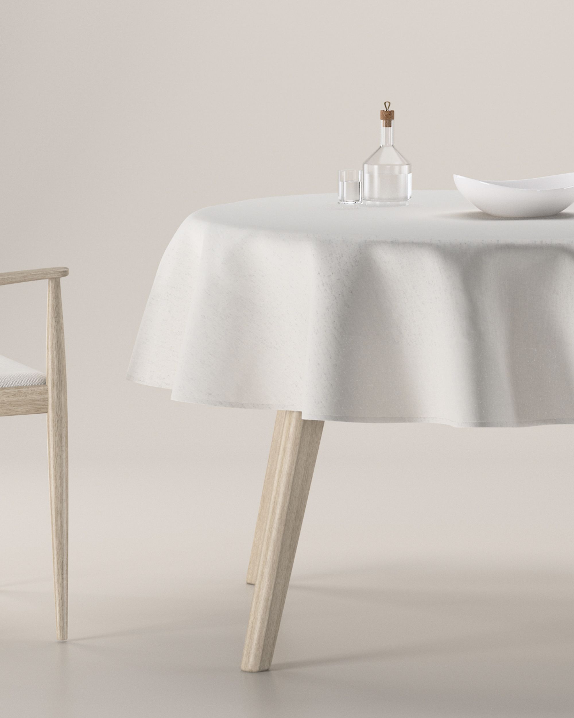 Rund bordduk farge beige